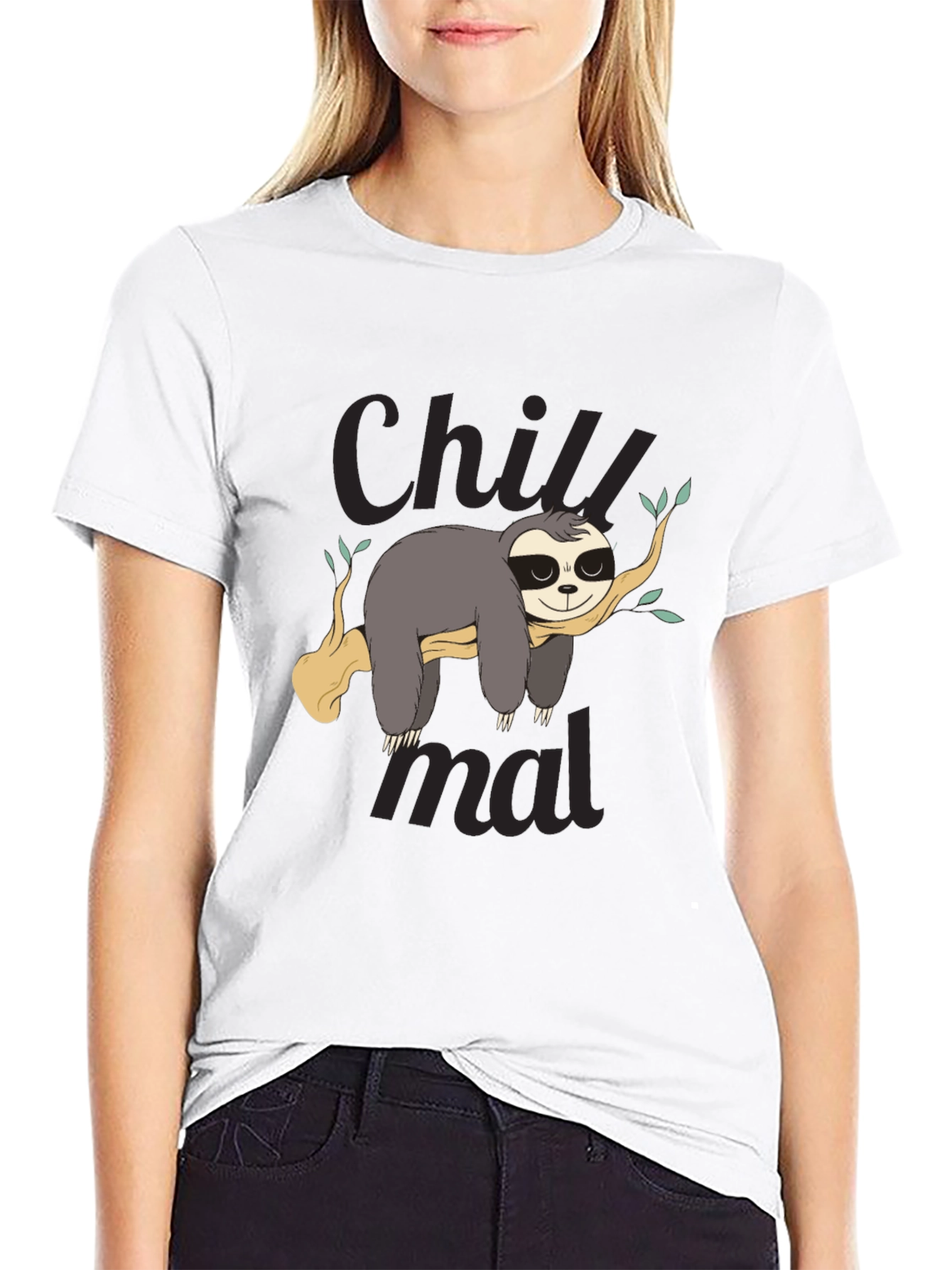 Chill Sloth Graphic Tee - Relaxed Style