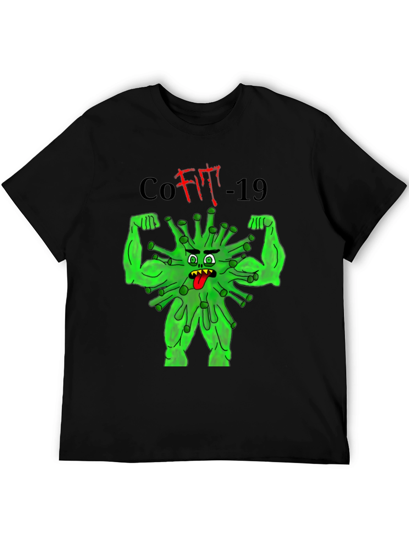 CoFit-19 T-Shirt Black Graphic Tee Novelty Funny
