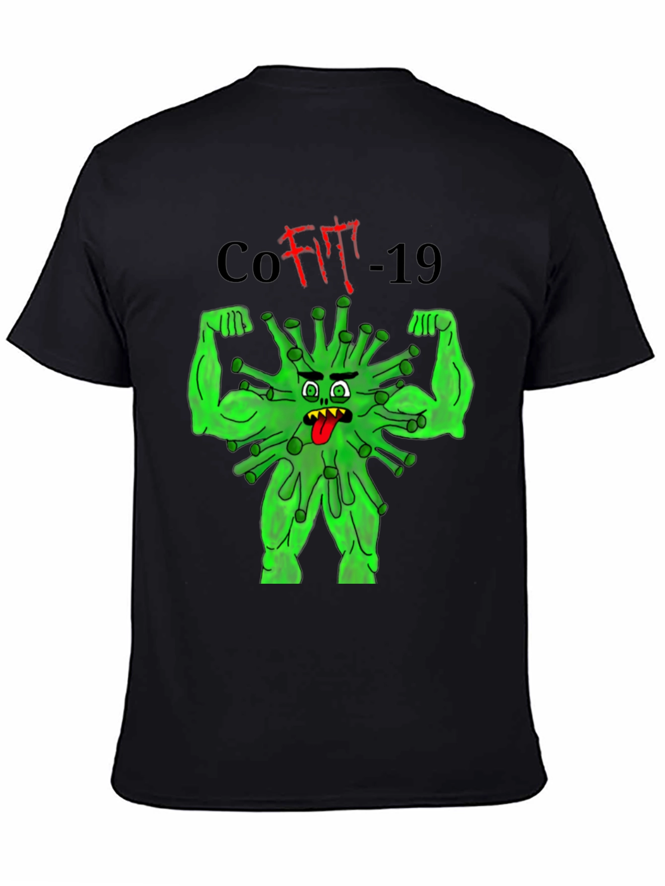 CoFit-19 T-Shirt Black Graphic Tee Novelty Funny