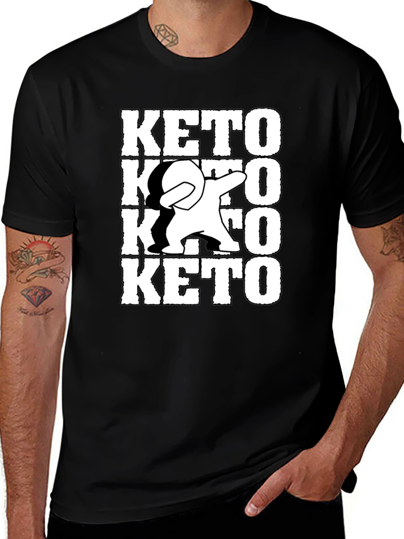 Keto Dab Black T-Shirt - Trendy Graphic Tee