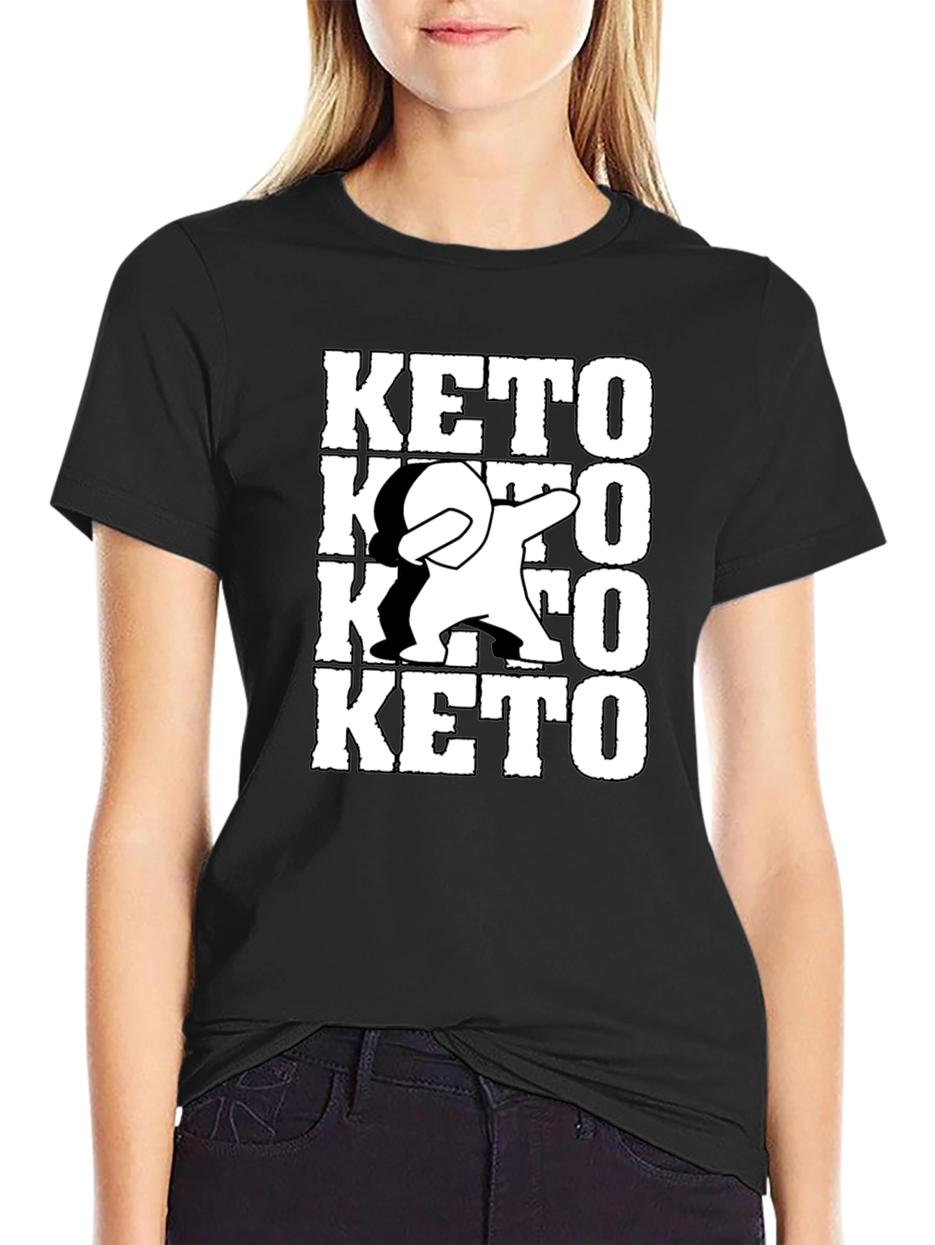 Keto Dab Black T-Shirt - Trendy Graphic Tee