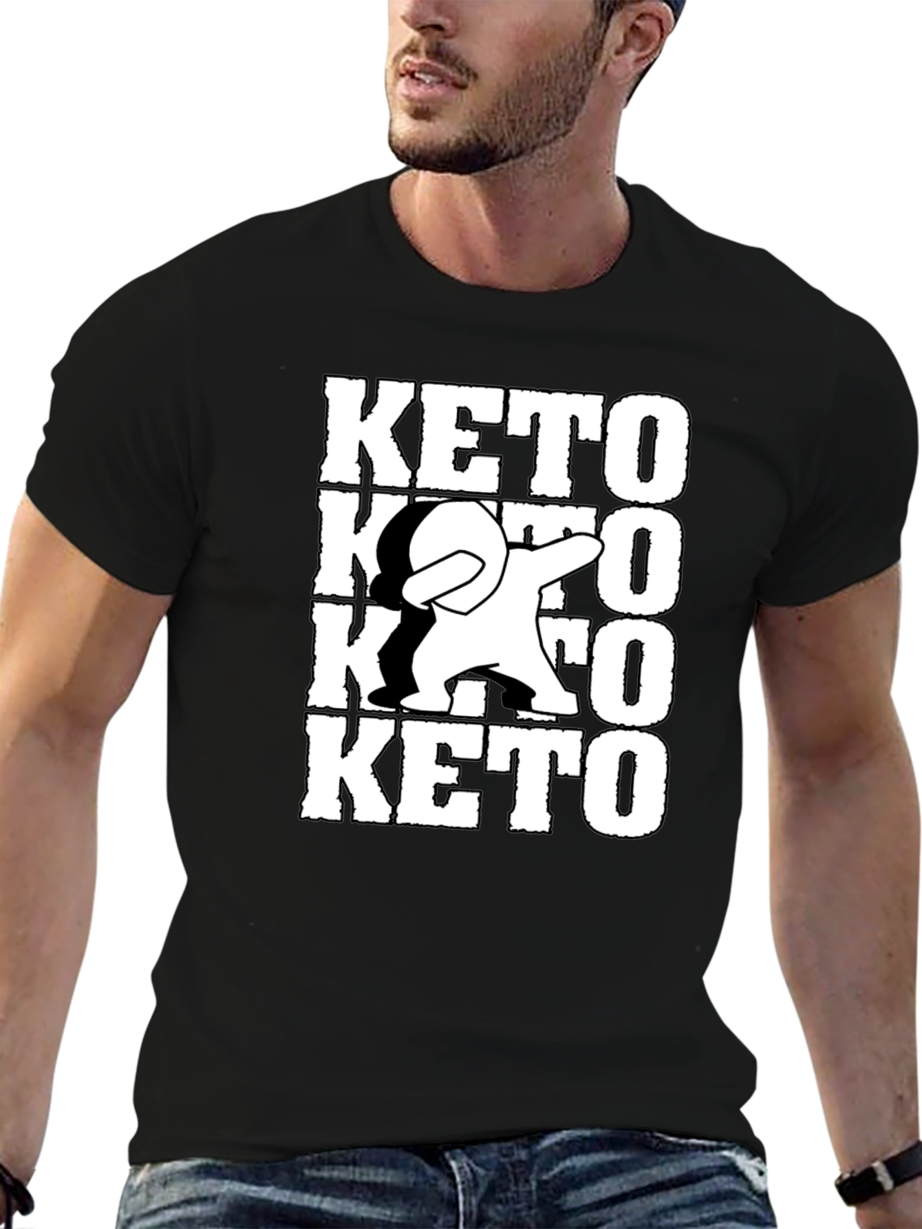 Keto Dab Black T-Shirt - Trendy Graphic Tee