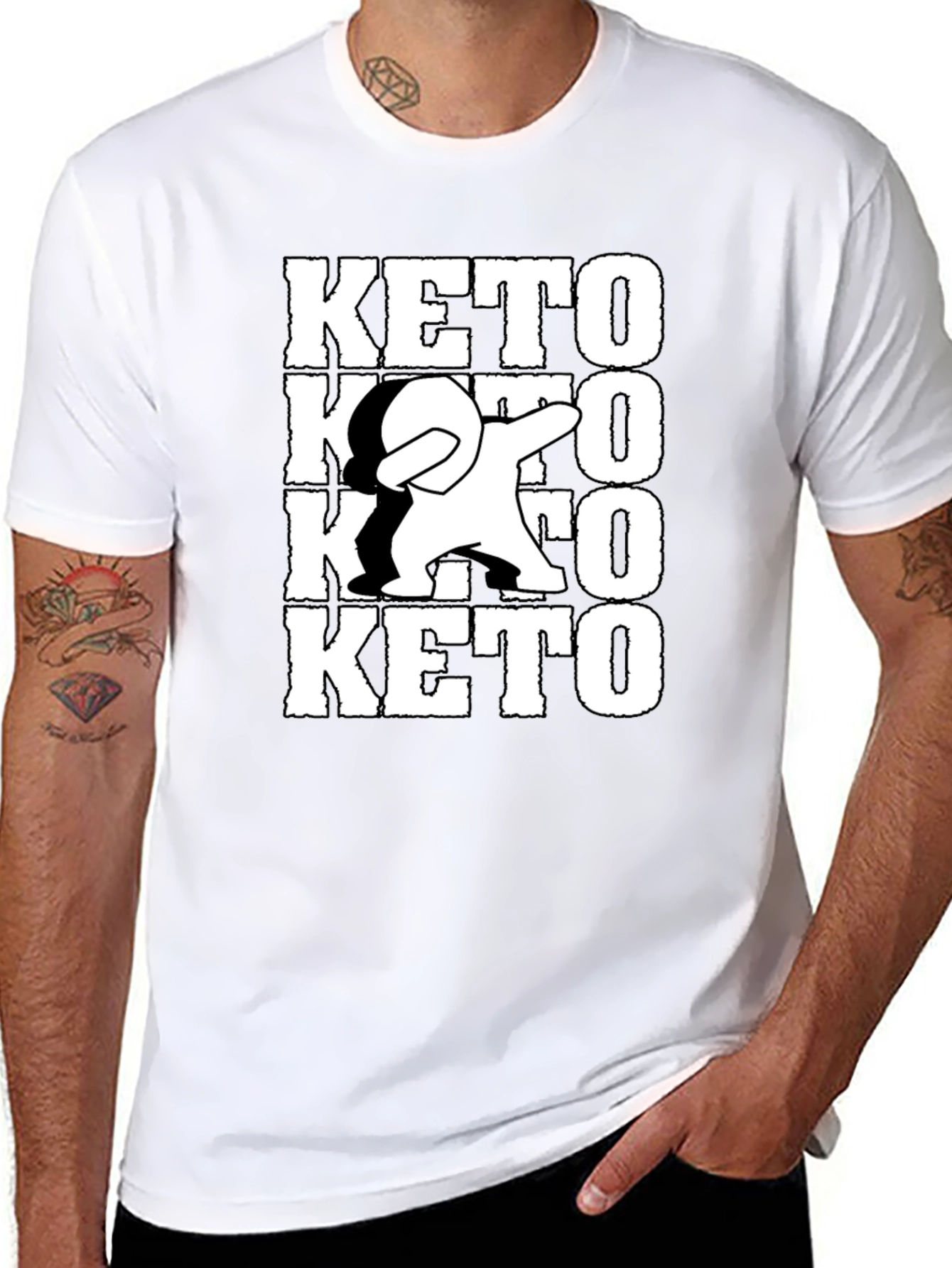 Keto Dab Black T-Shirt - Trendy Graphic Tee