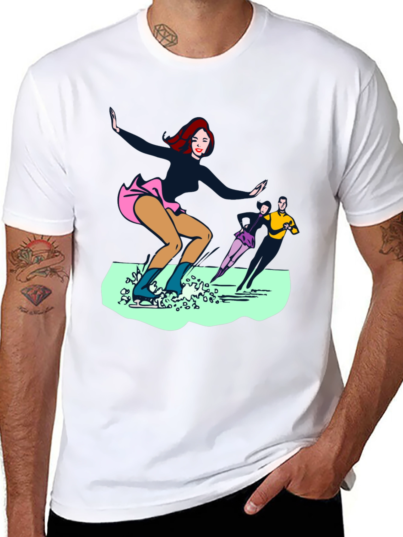 Ice Skaters Graphic Tee