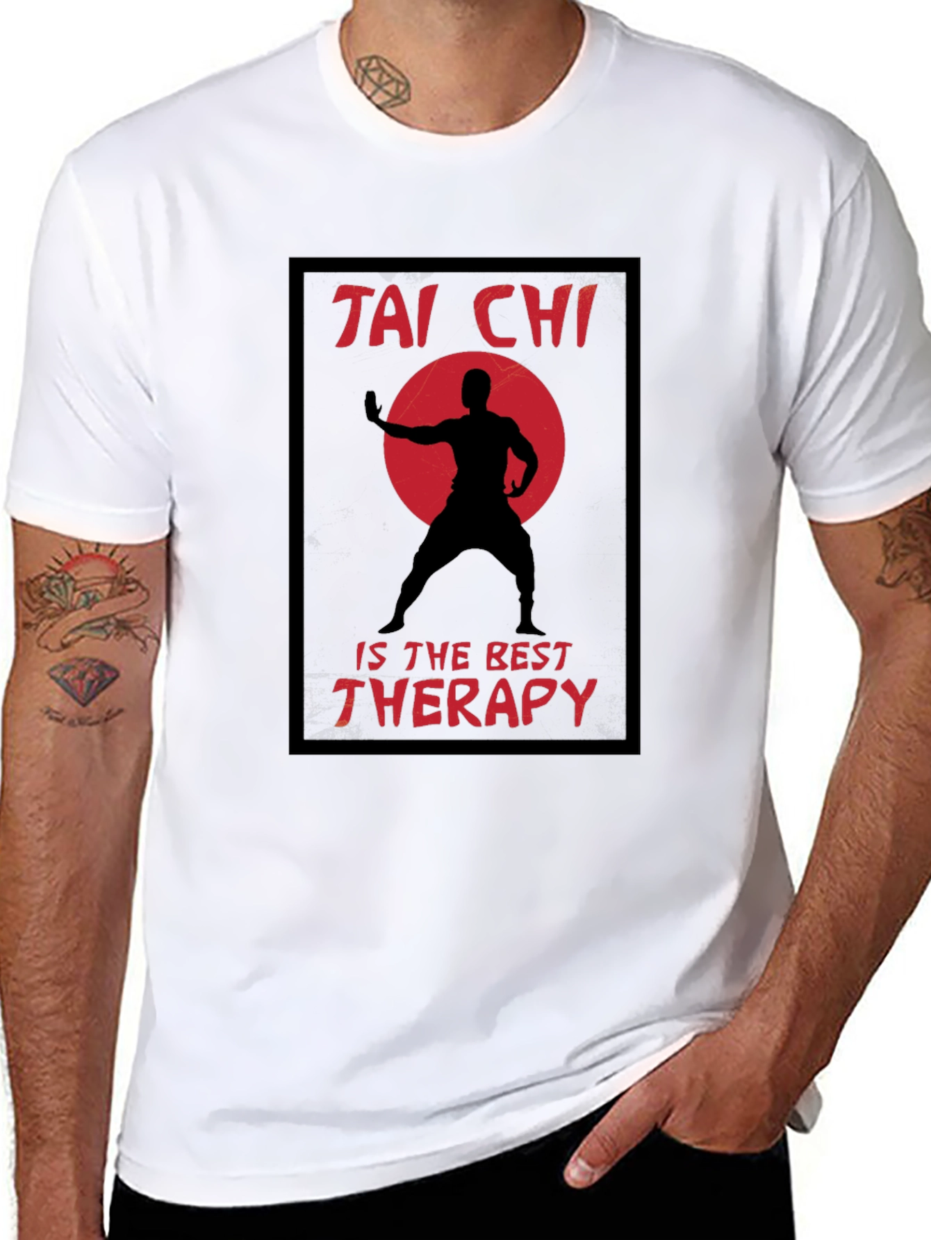 Tai Chi Therapy Black T-Shirt