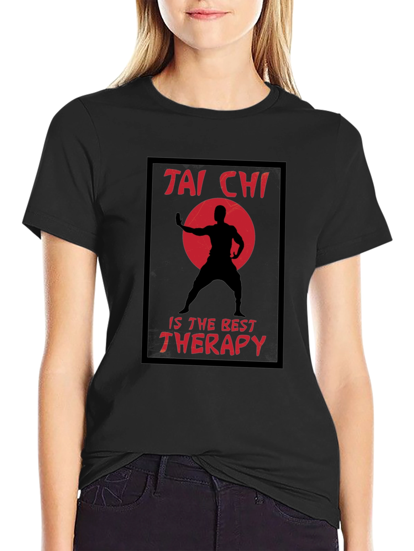 Tai Chi Therapy Black T-Shirt