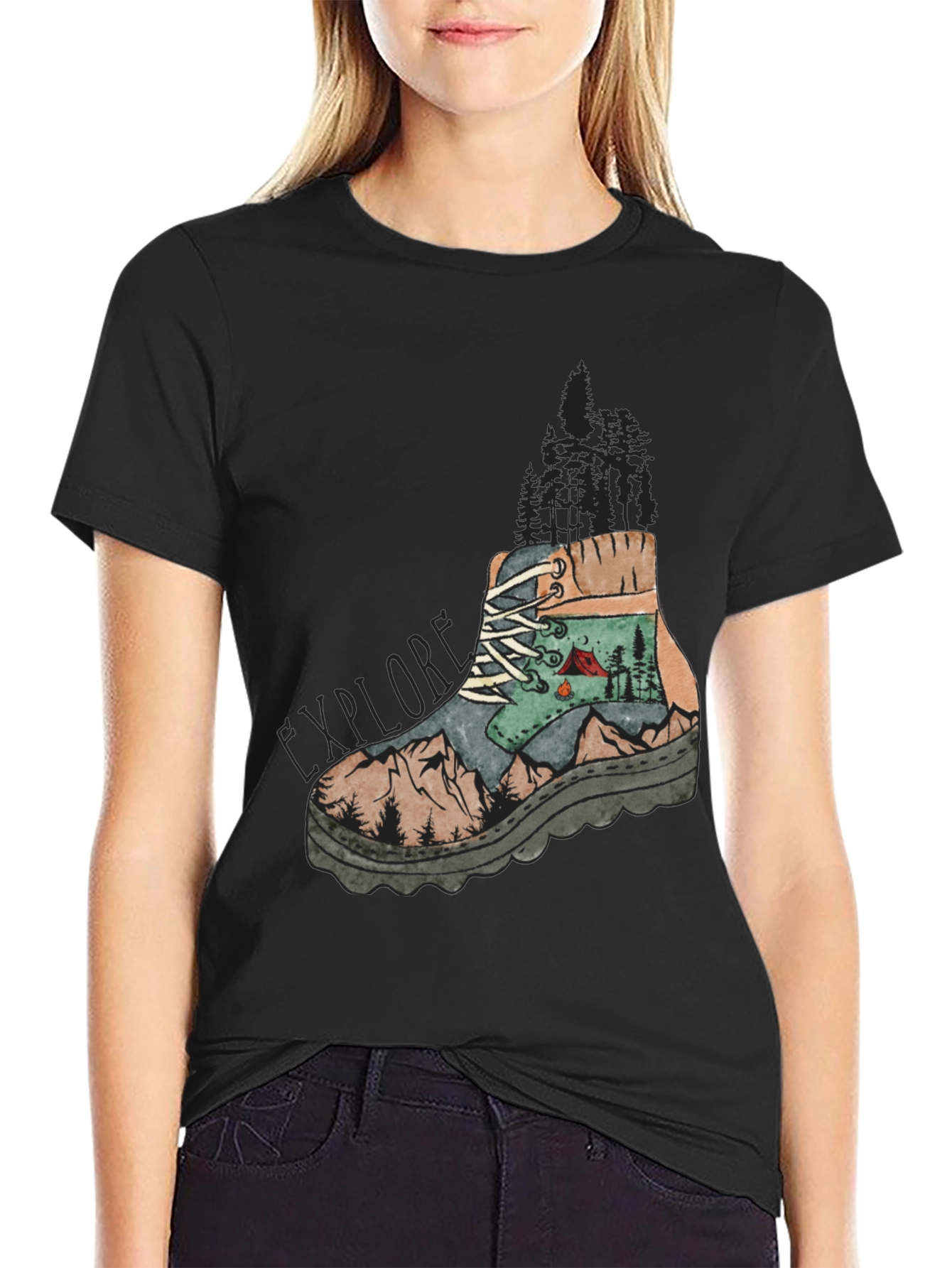 Explore Graphic Tee - Hiking Boot Design