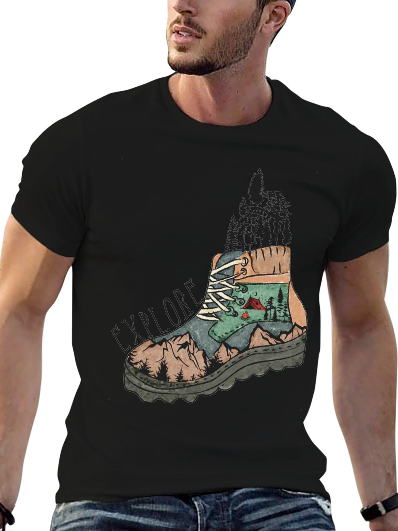 Explore Graphic Tee - Hiking Boot Design