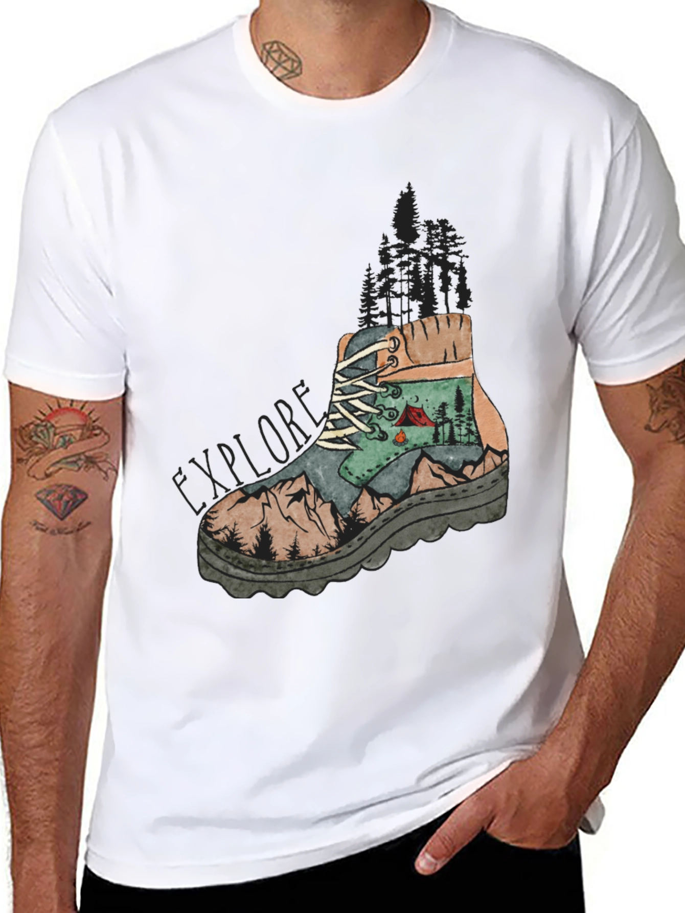 Explore Graphic Tee - Hiking Boot Design