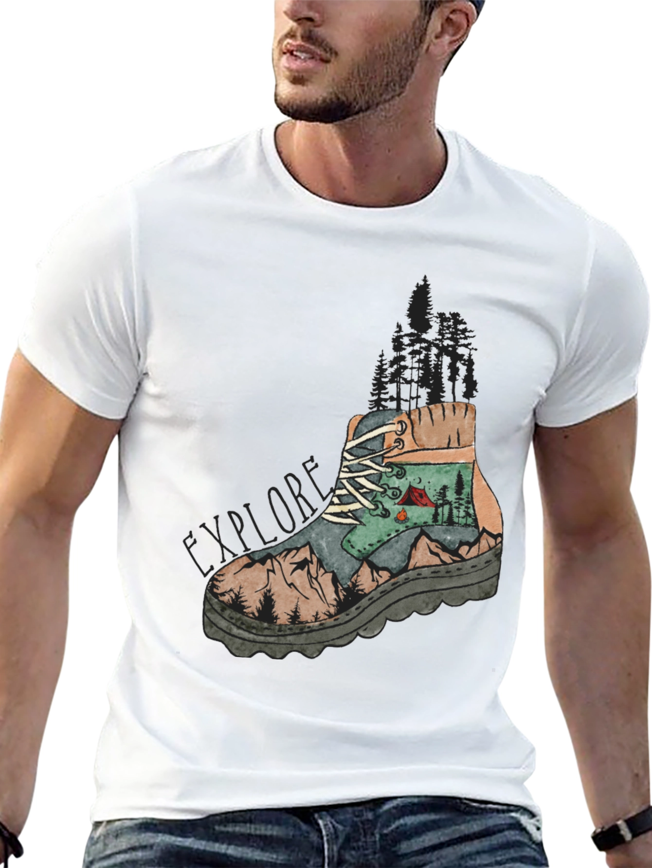 Explore Graphic Tee - Hiking Boot Design