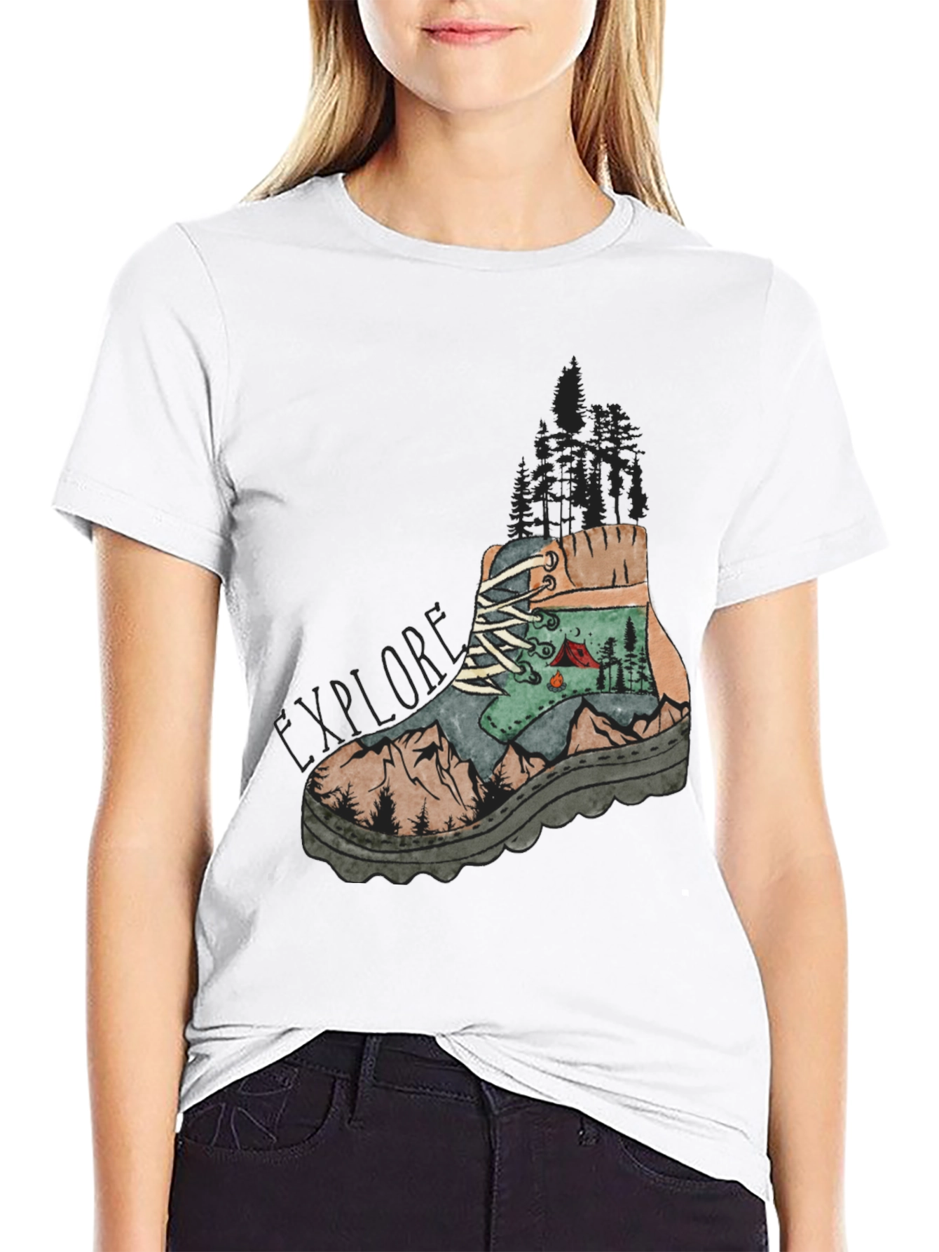 Explore Graphic Tee - Hiking Boot Design