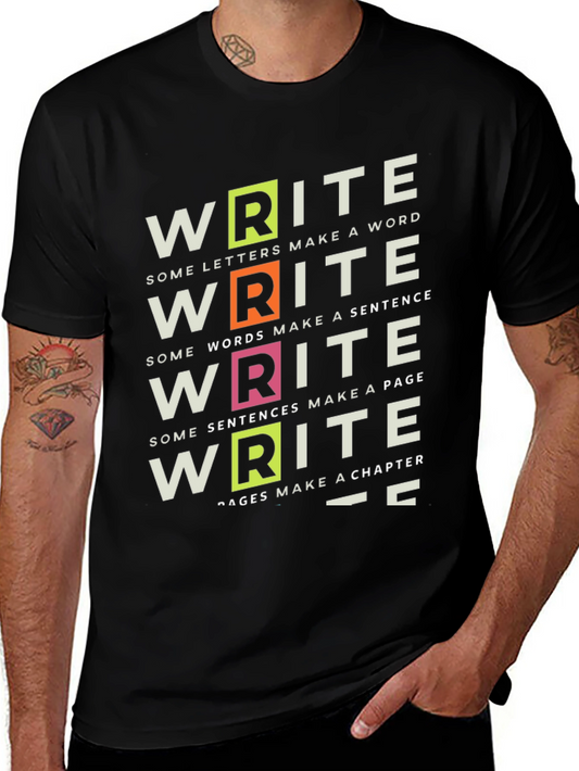 Write T-Shirt: Words Sentences Chapters - Black