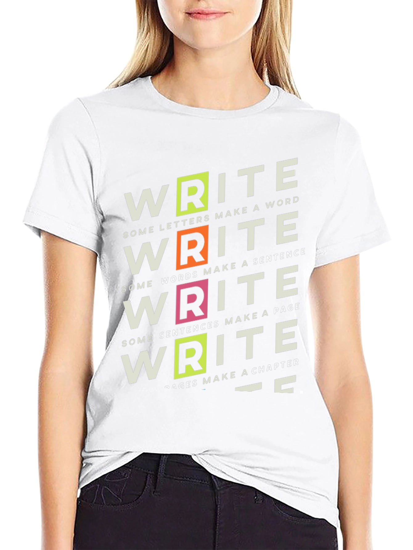 Write T-Shirt: Words Sentences Chapters - Black