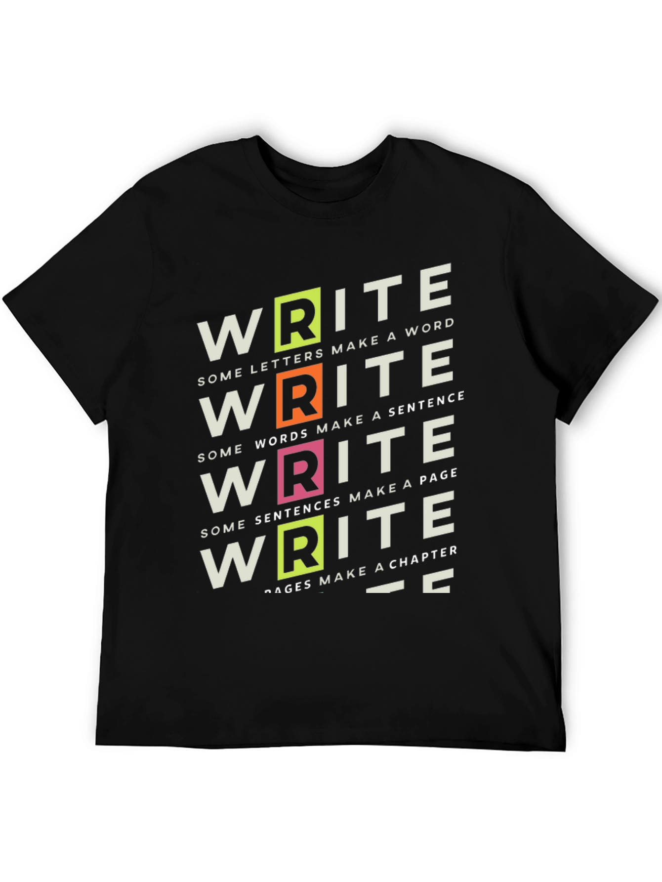 Write T-Shirt: Words Sentences Chapters - Black