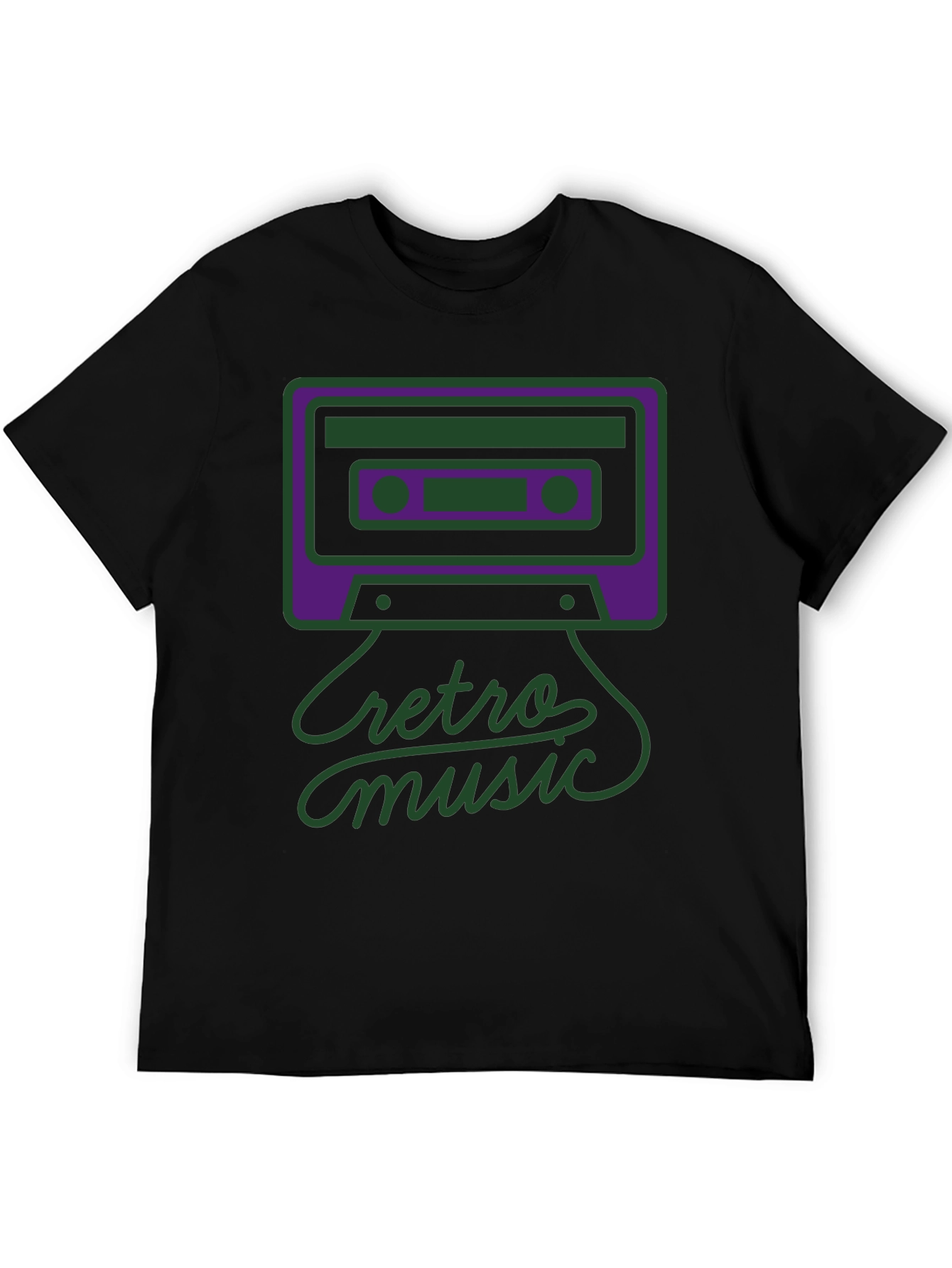 Retro Music Graphic Tee - Black