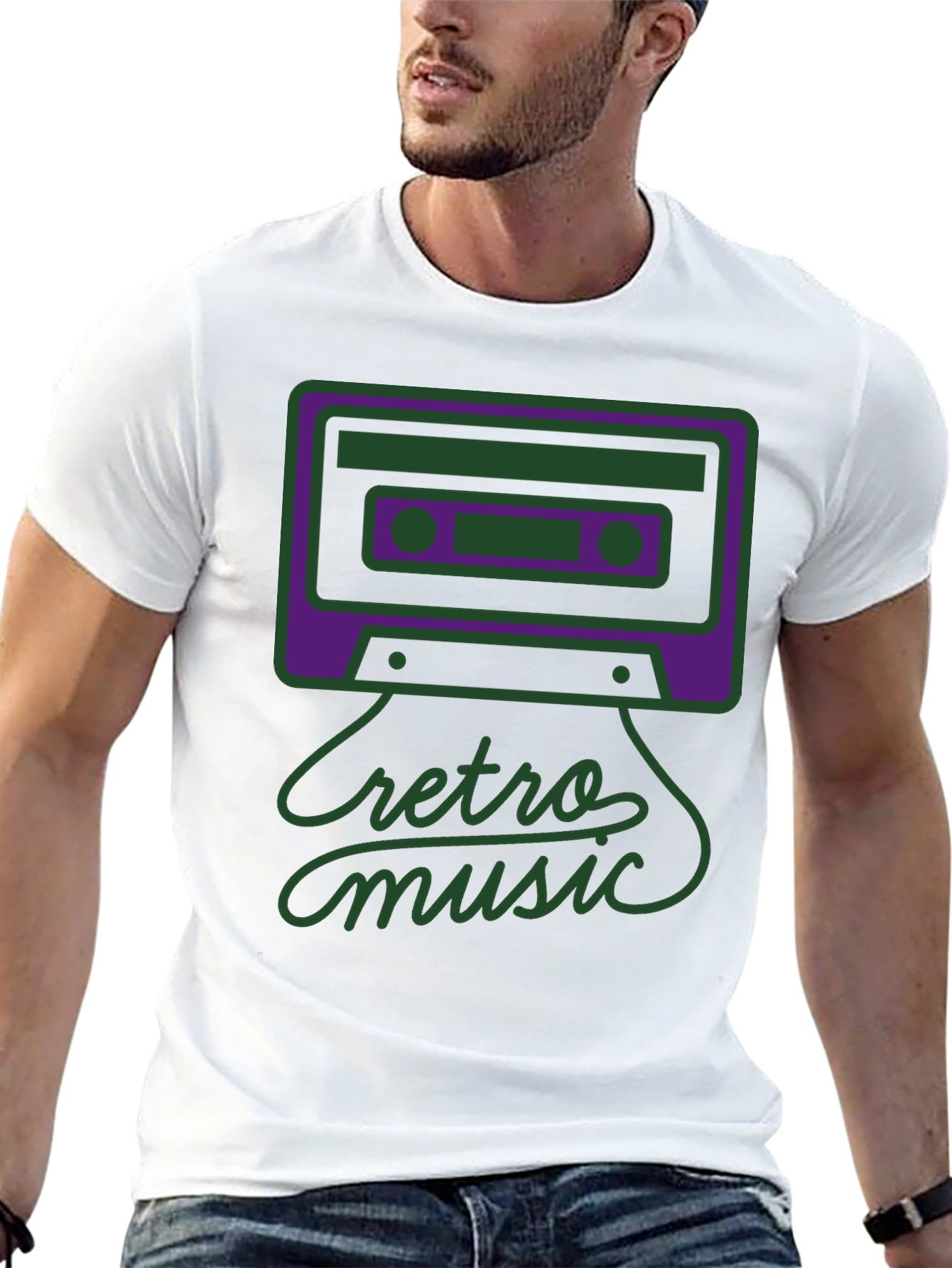 Retro Music Graphic Tee - Black
