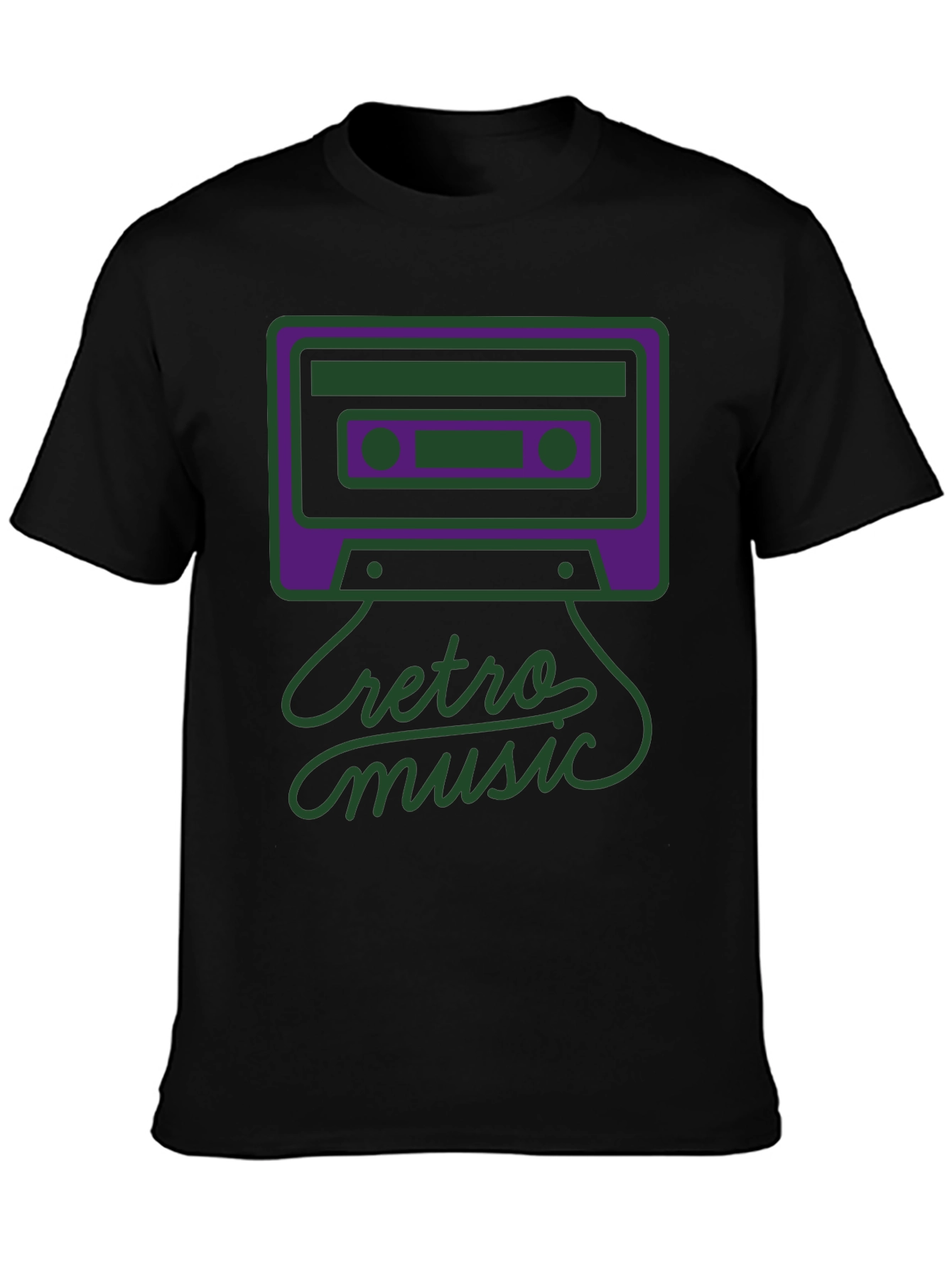 Retro Music Graphic Tee - Black
