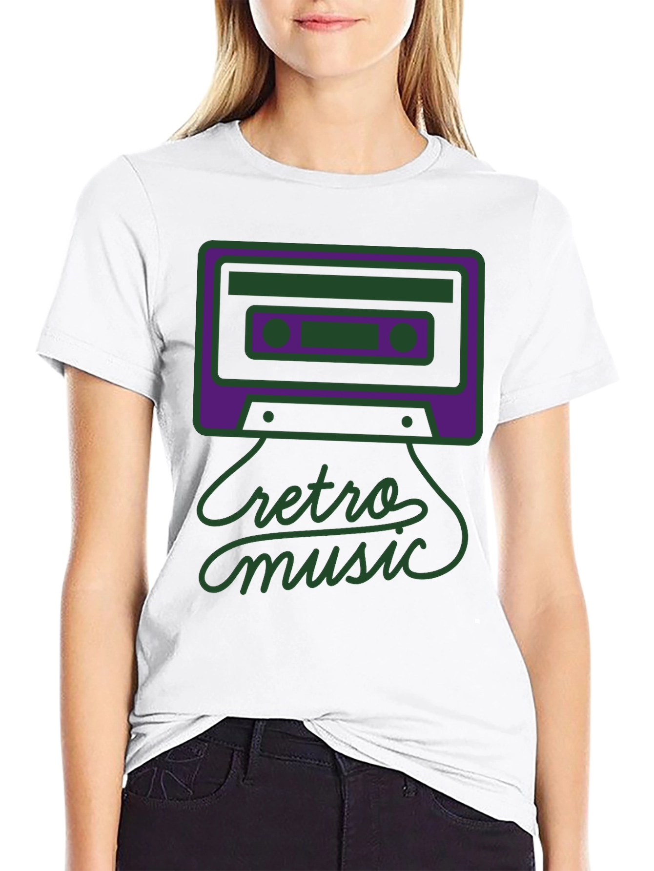 Retro Music Graphic Tee - Black