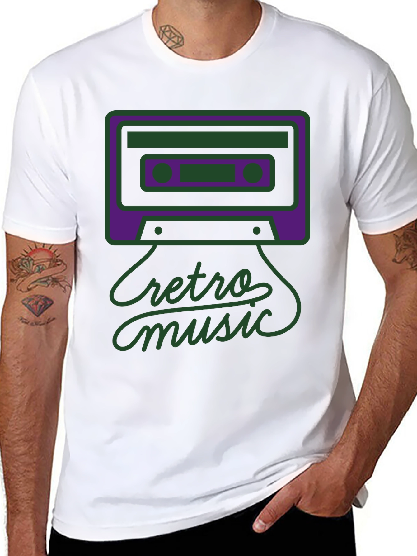 Retro Music Graphic Tee - Black