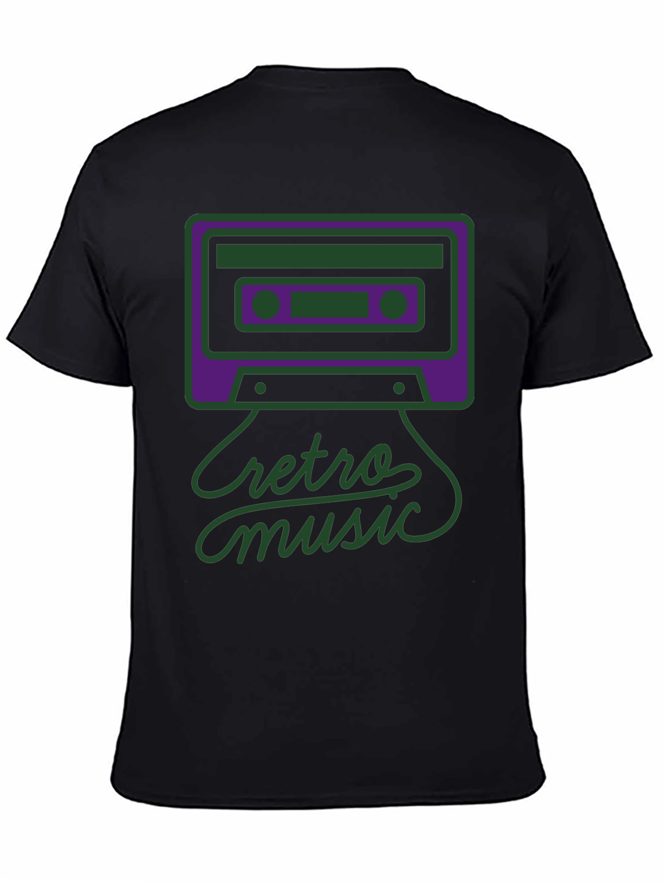 Retro Music Graphic Tee - Black