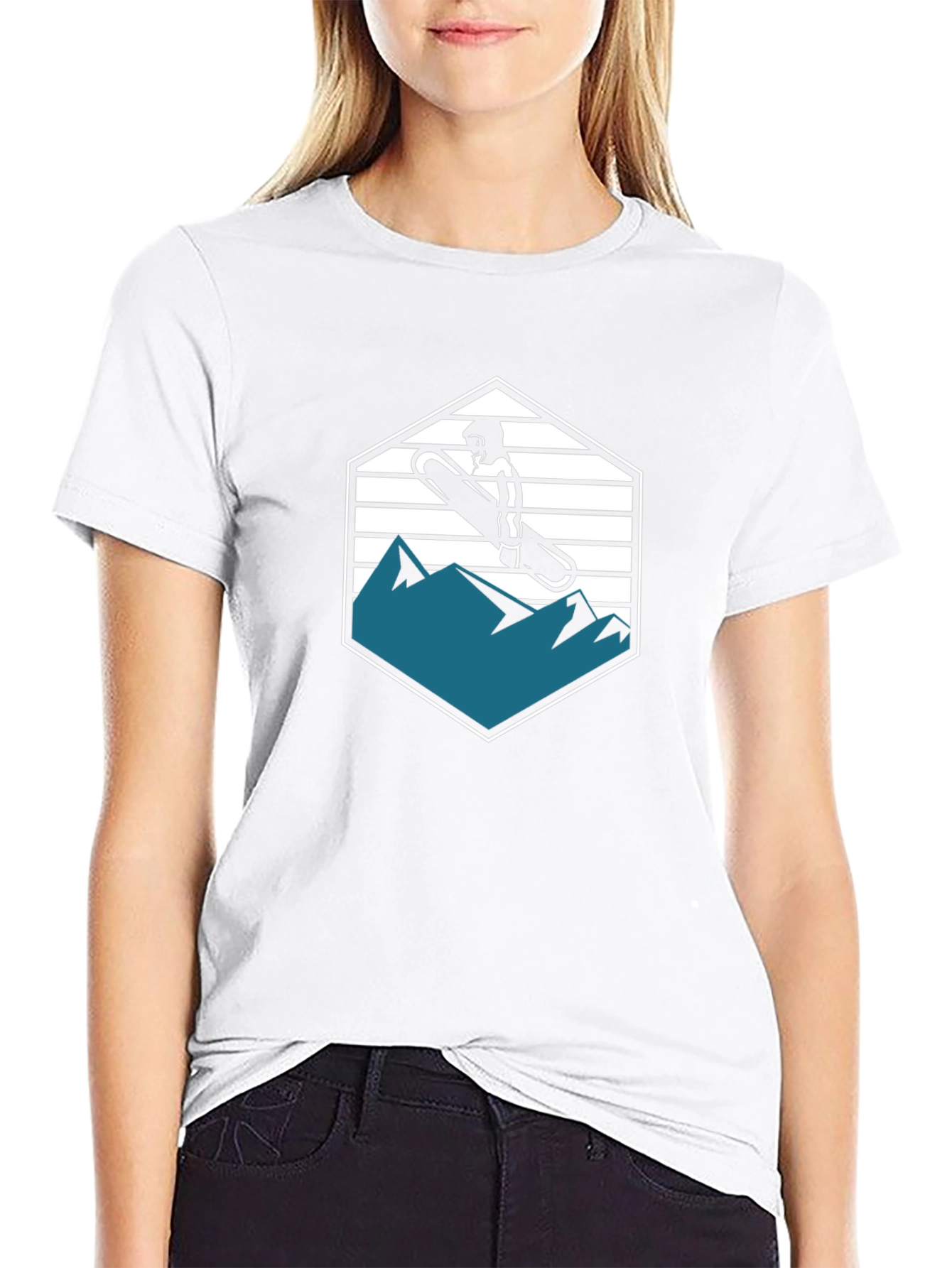 Snowboarder Graphic Tee - Mountain Hex Design
