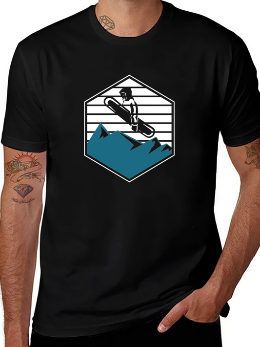Snowboarder Graphic Tee - Mountain Hex Design