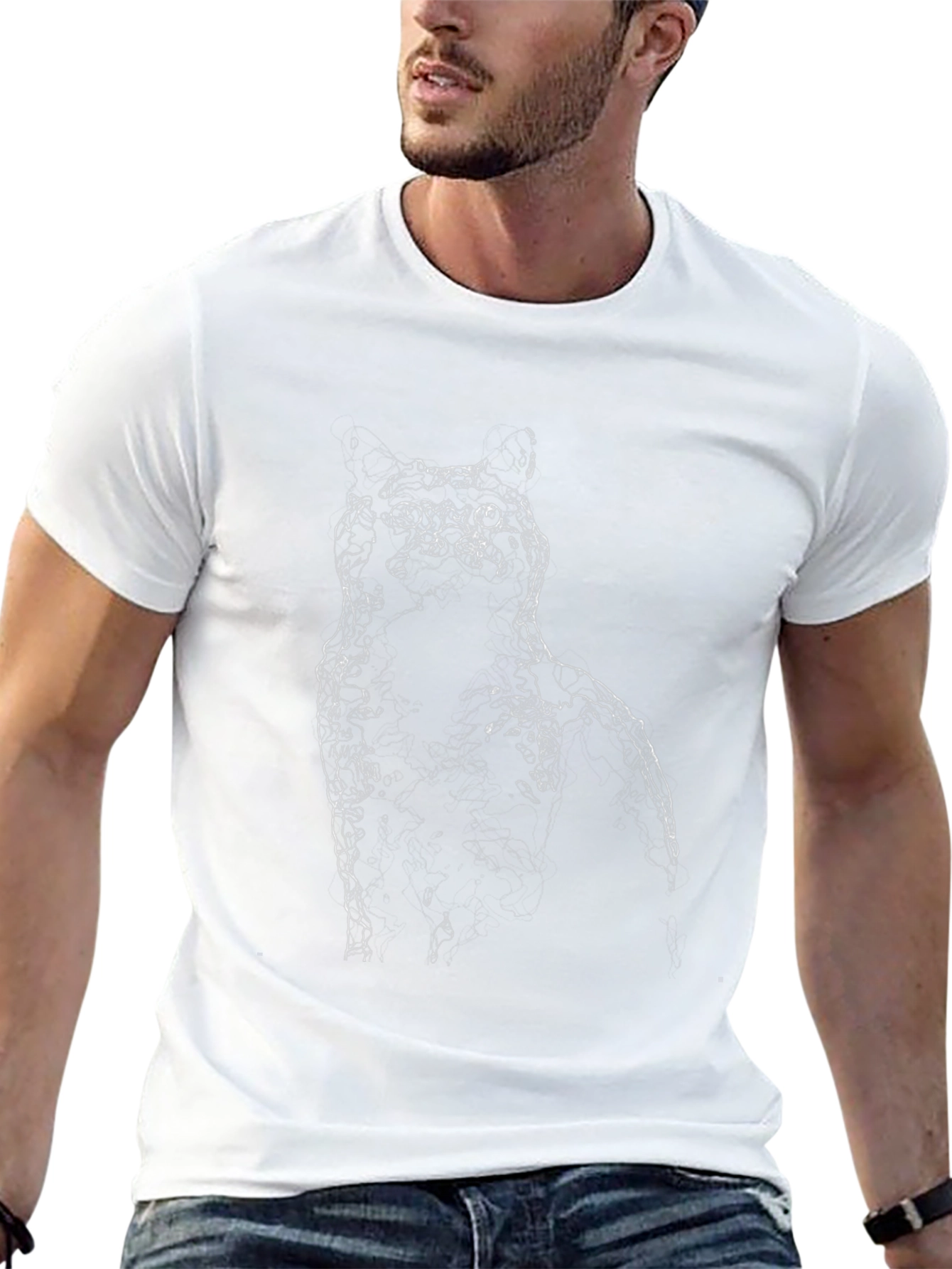 Cat Silhouette Black T-Shirt