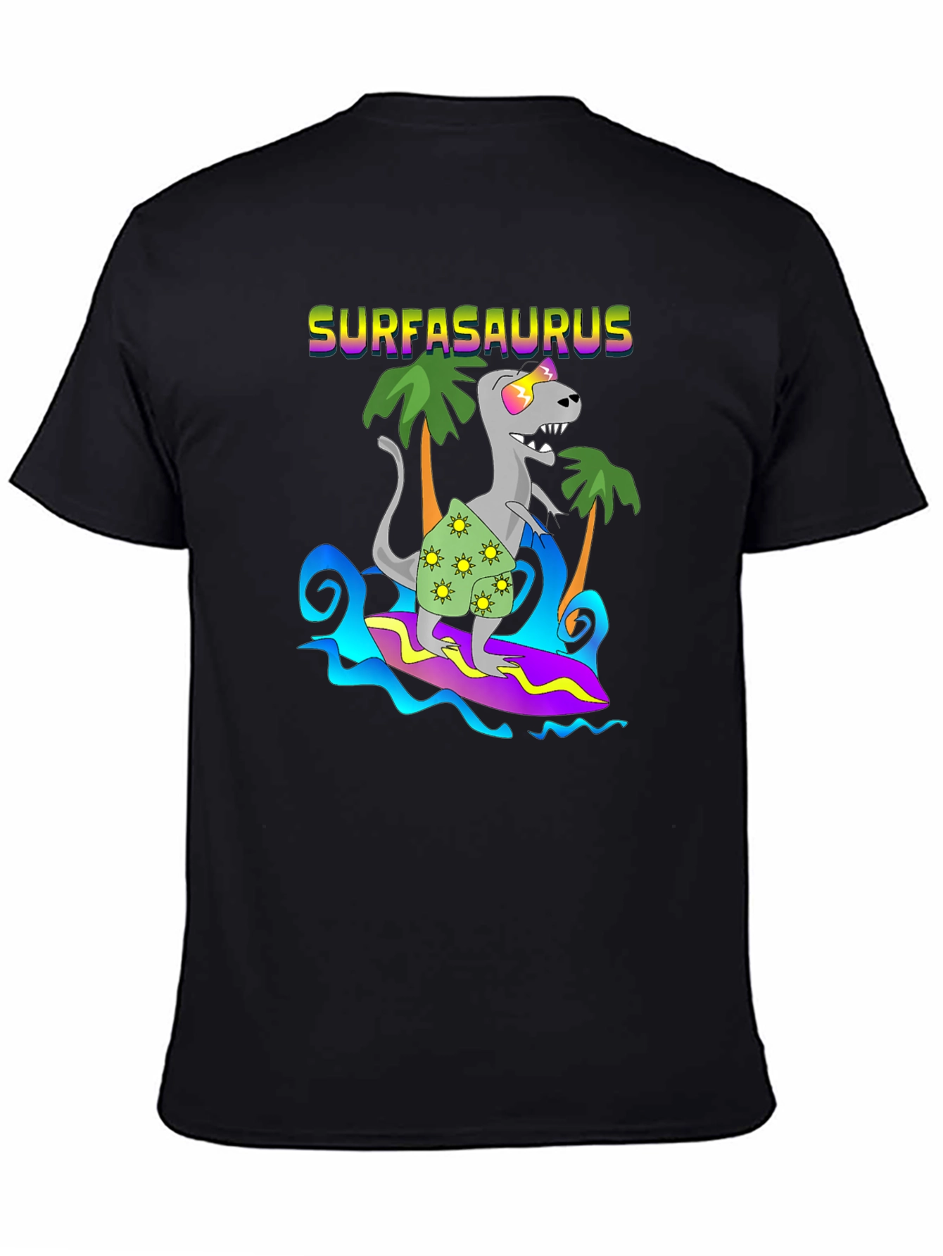 Surfasaurus T-Shirt - Dinosaur Surfing Tee