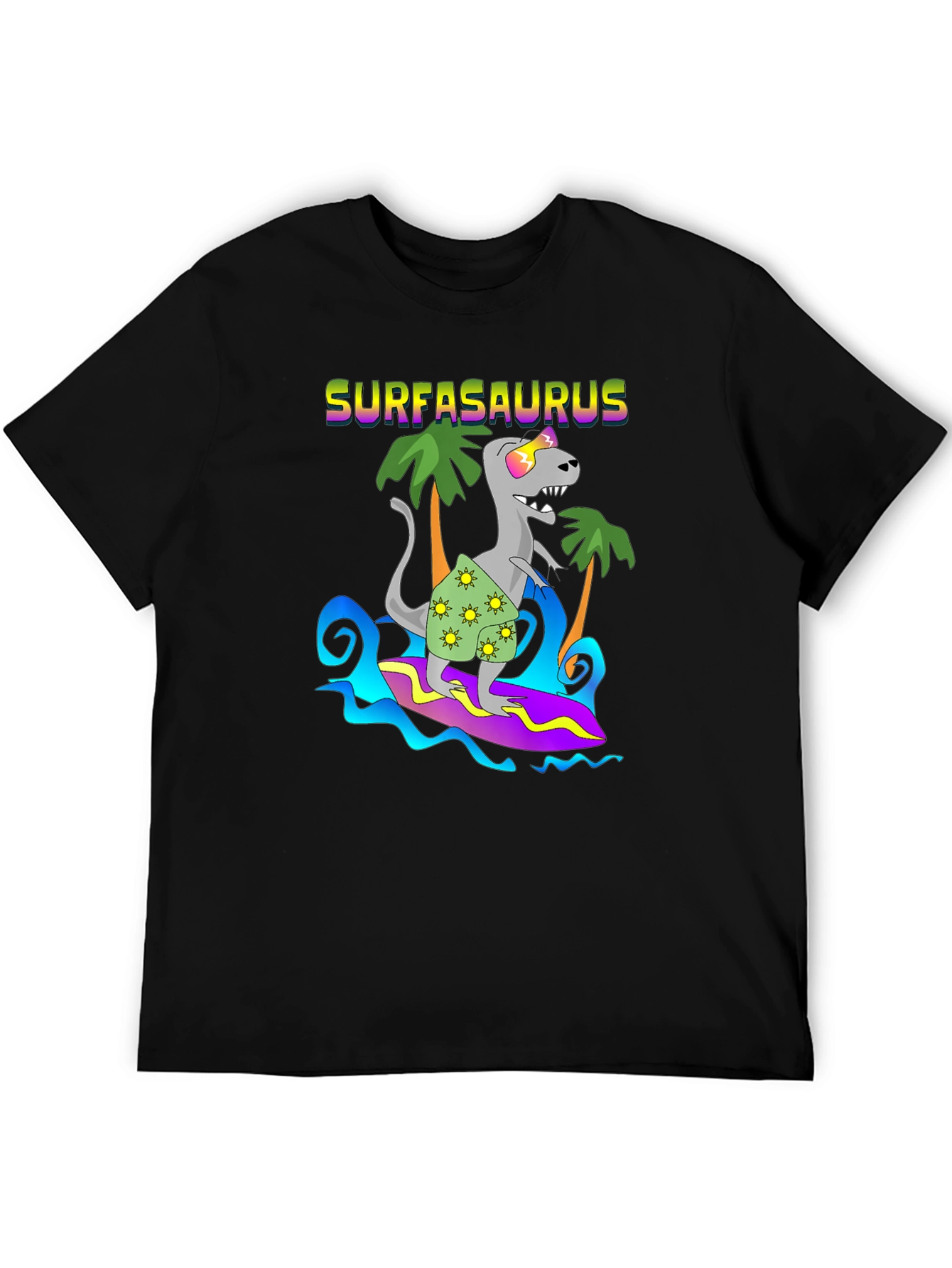 Surfasaurus T-Shirt - Dinosaur Surfing Tee