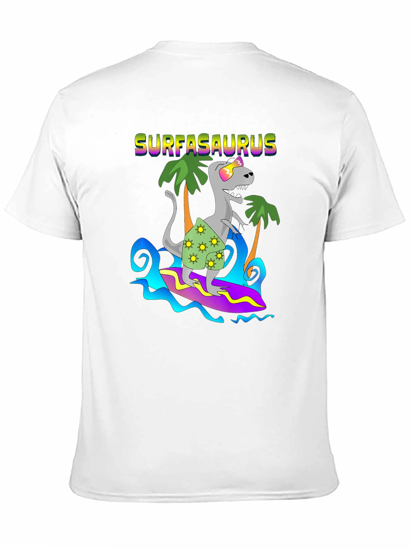 Surfasaurus T-Shirt - Dinosaur Surfing Tee