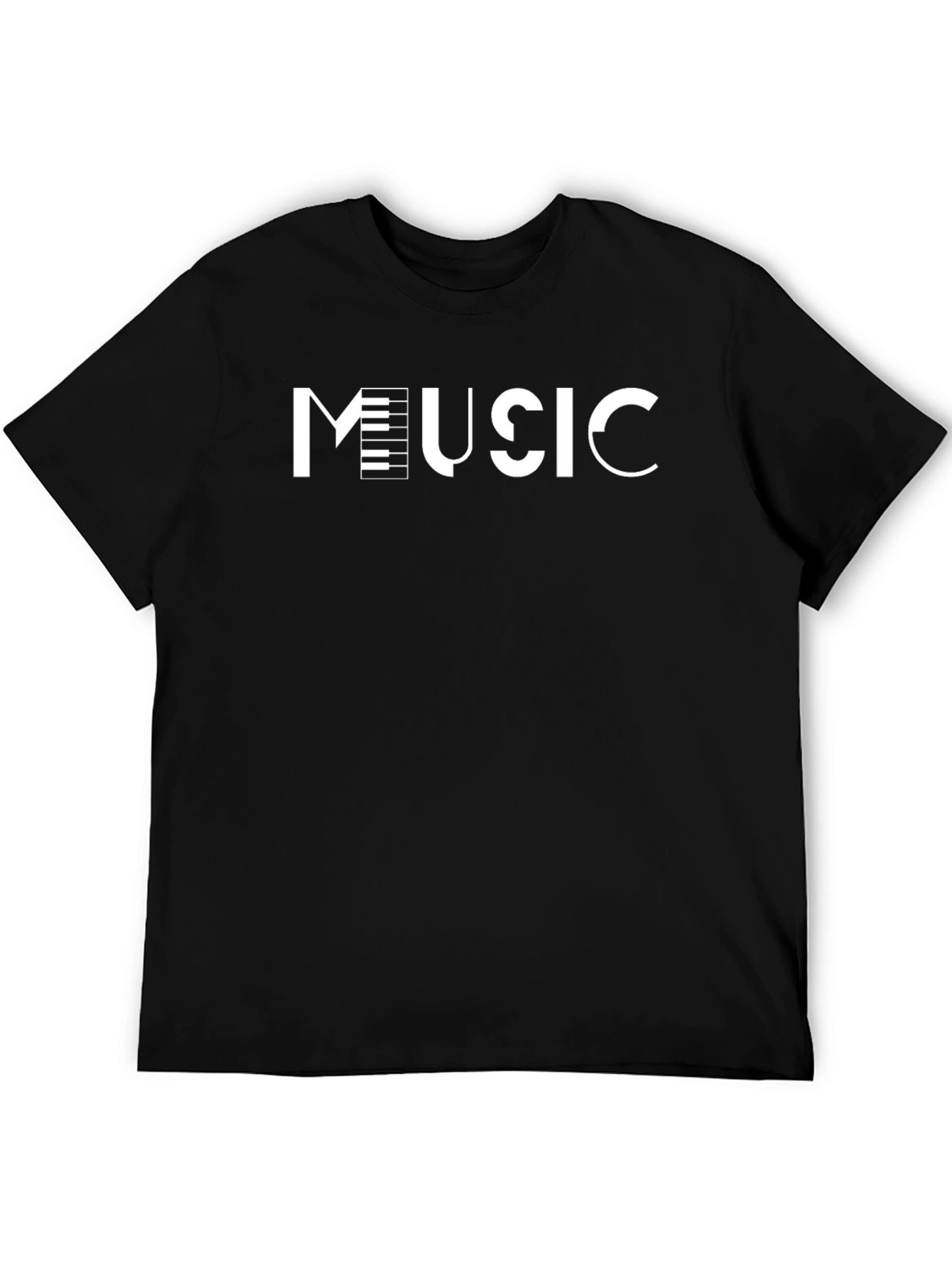 Music Inspired Black Cotton T-Shirt