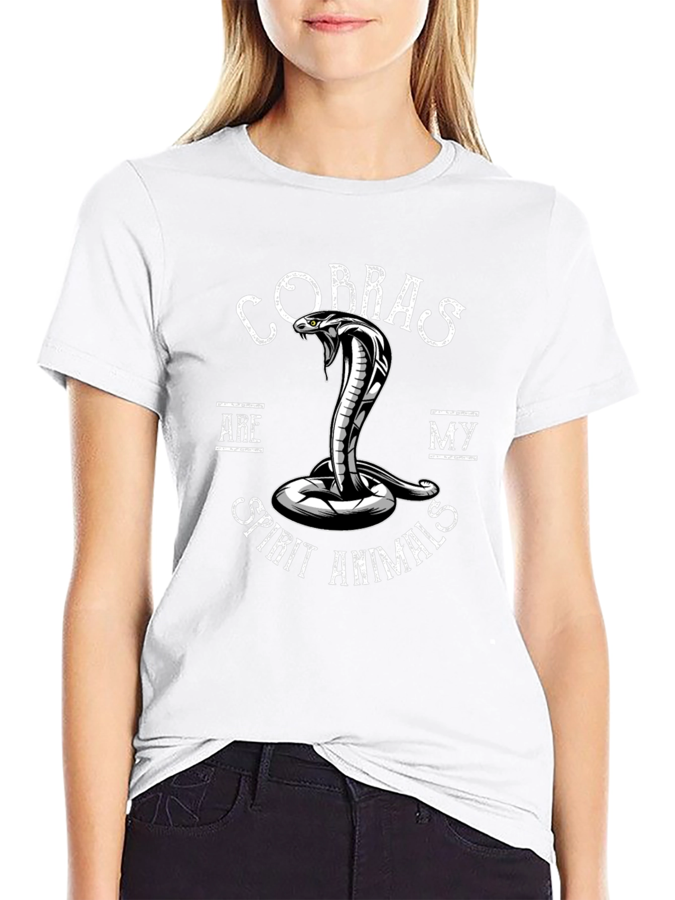 Cobra Spirit Animal Graphic Tee - Black