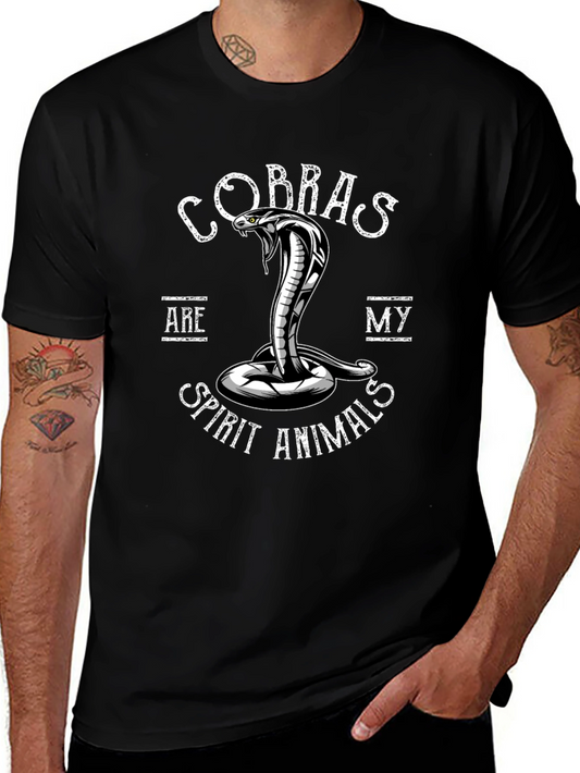 Cobra Spirit Animal Graphic Tee - Black