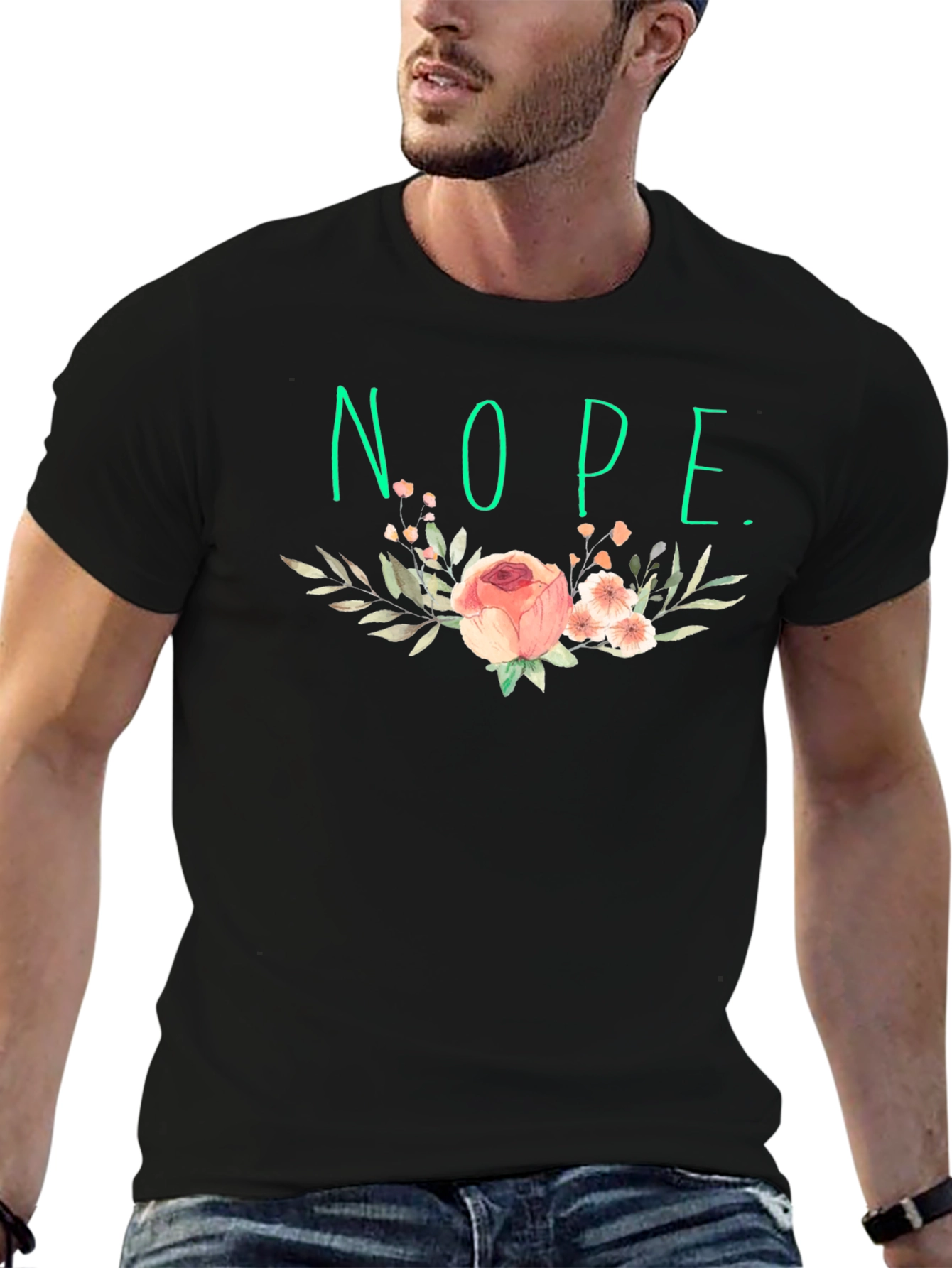 Floral Nope T-Shirt - Sarcastic Style