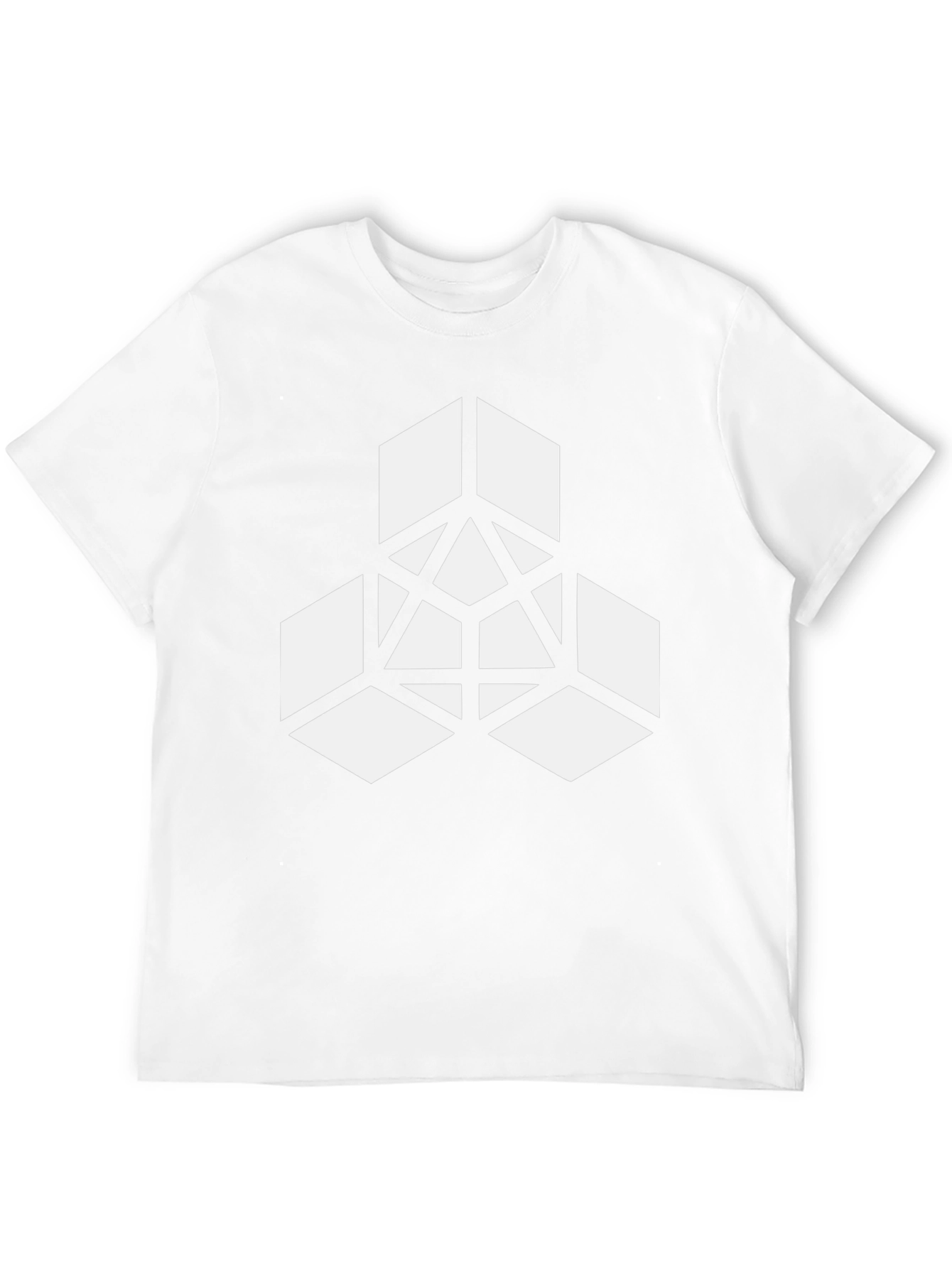 Geometric Cube Design Black T-Shirt