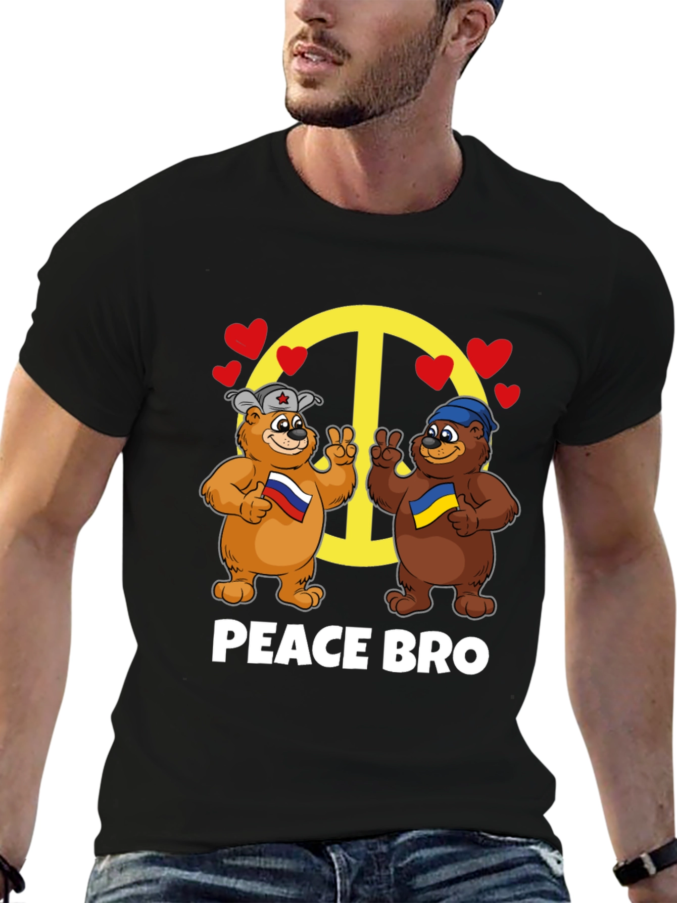 Peace Bro T-Shirt: Russia & Ukraine Bears