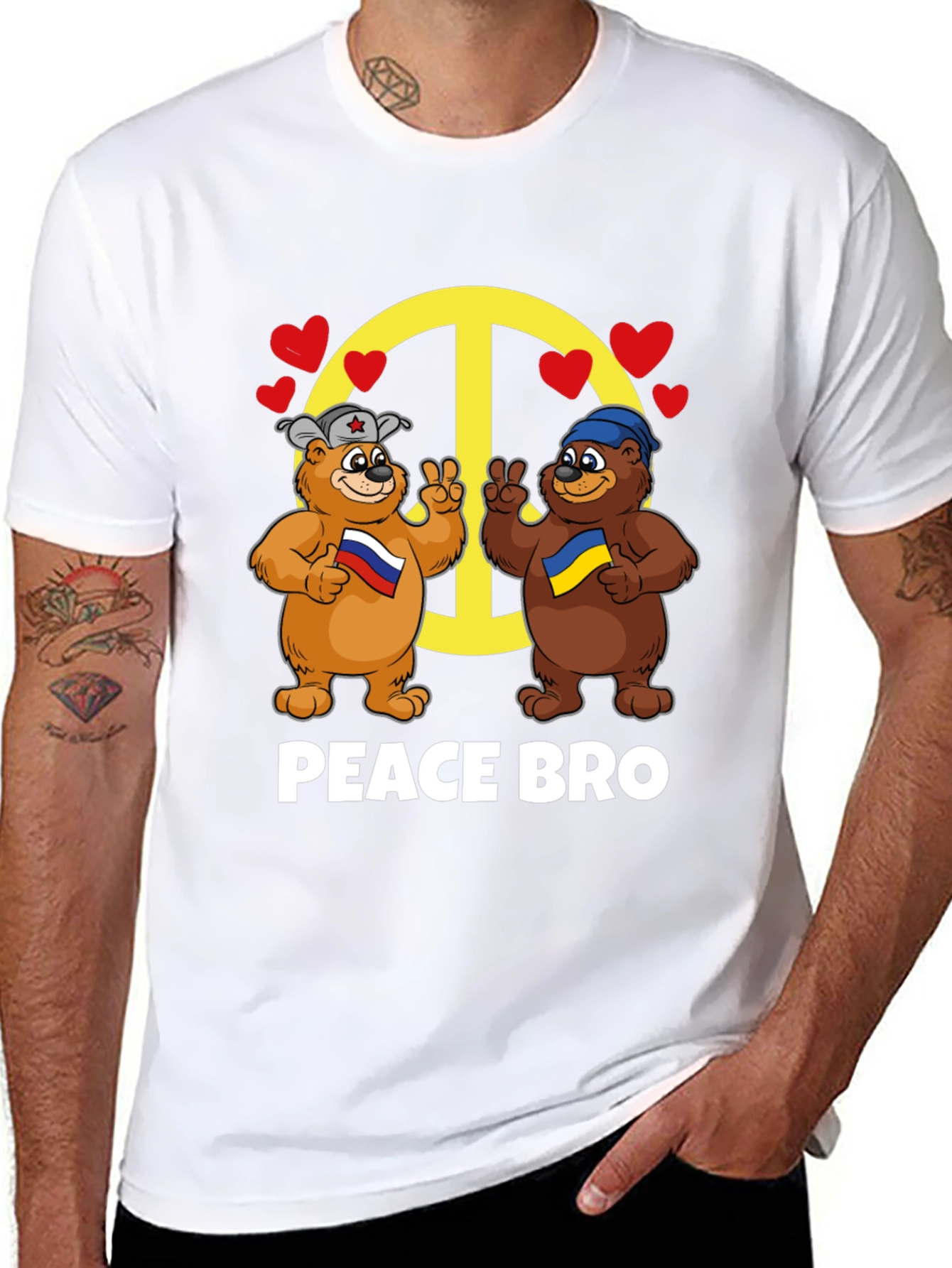Peace Bro T-Shirt: Russia & Ukraine Bears
