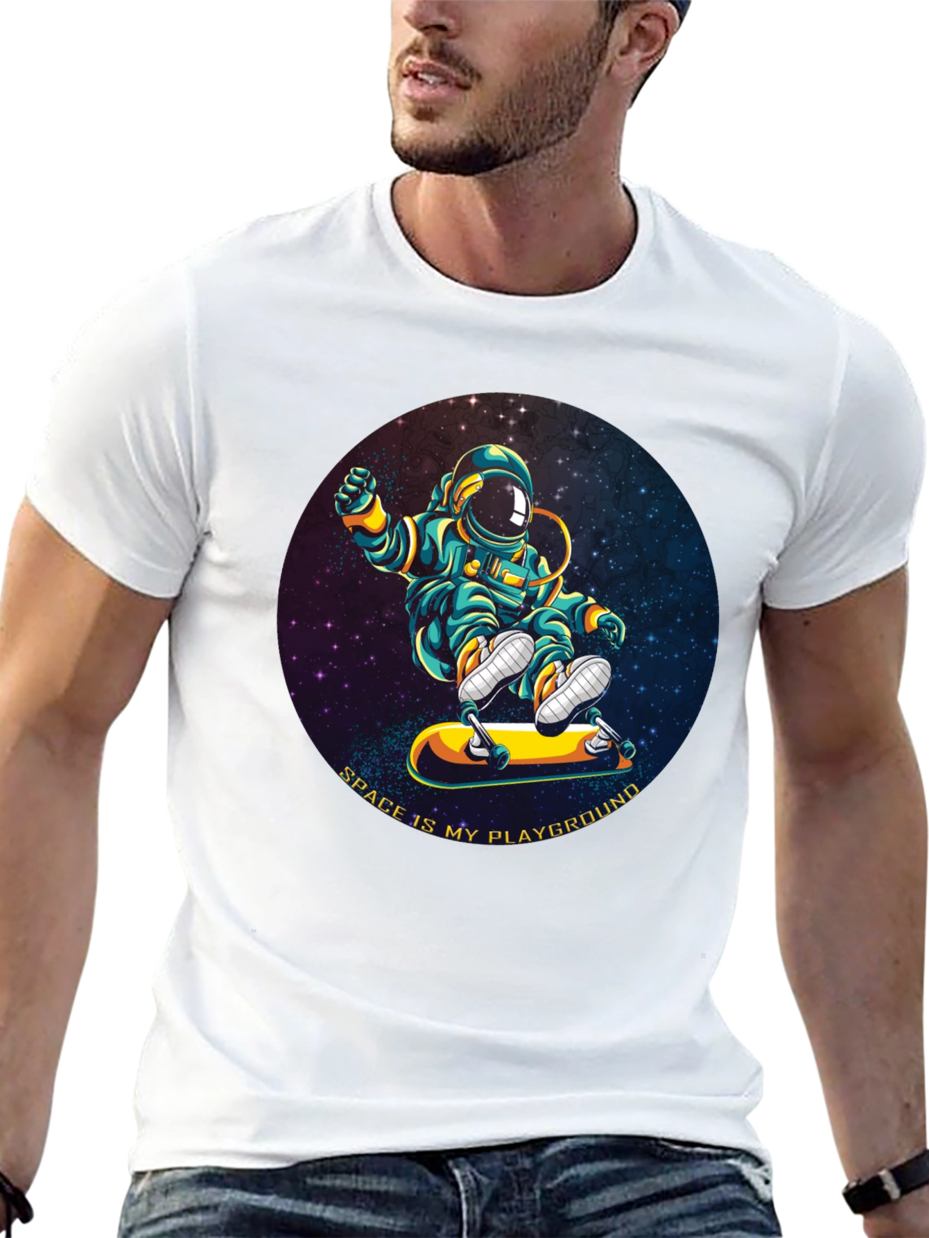 Astronaut Skateboarder T-Shirt - Space is My Playground