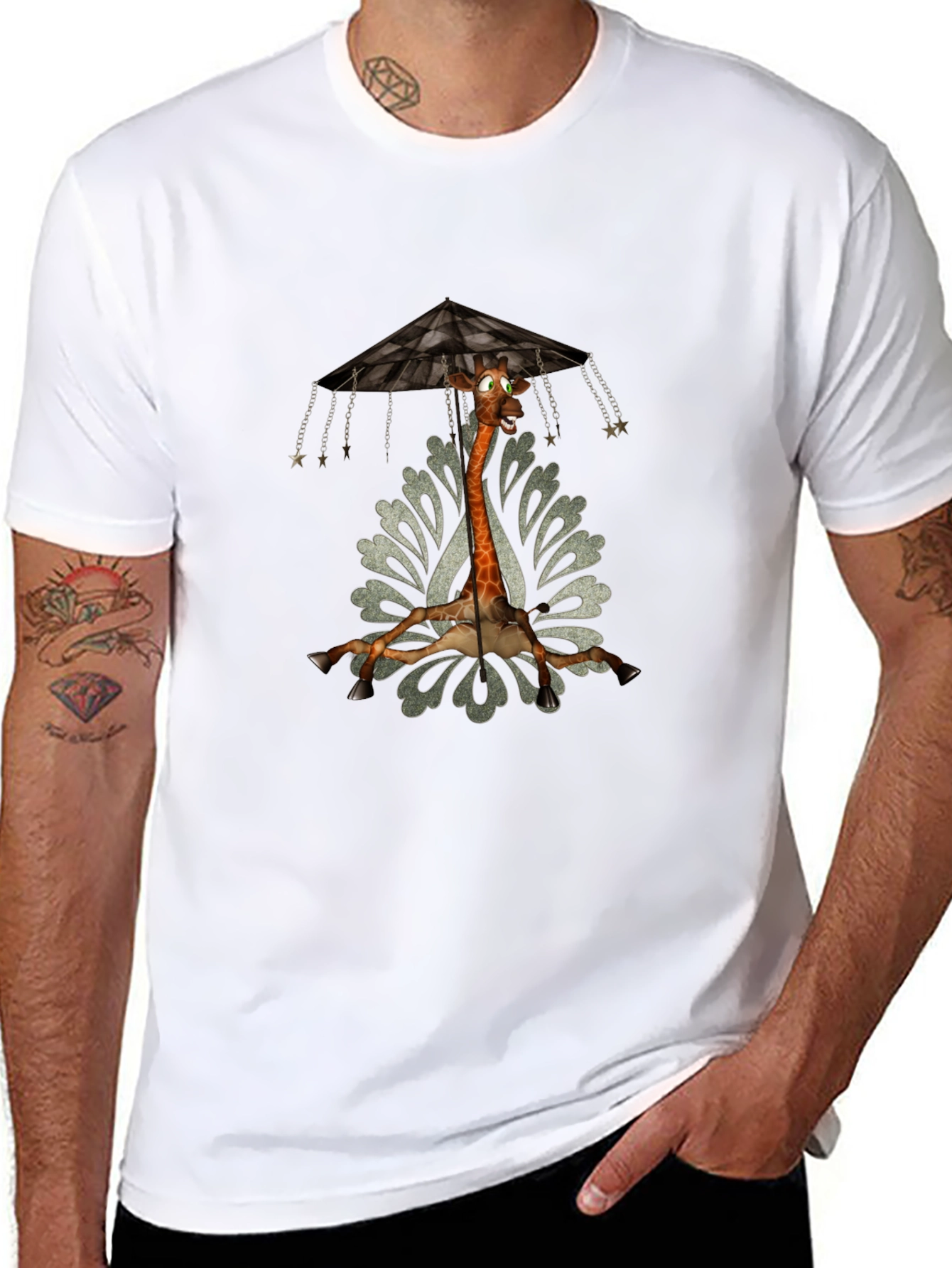Giraffe Carousel T-Shirt - Unique Graphic Tee