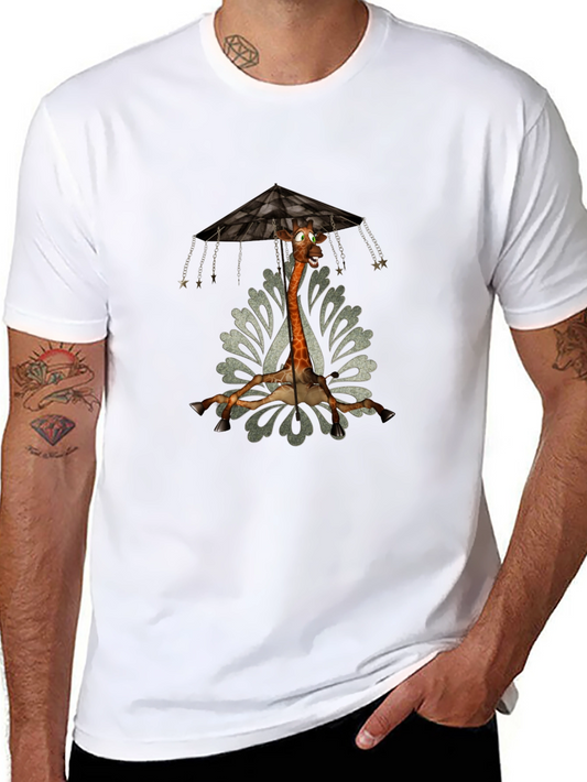 Giraffe Carousel T-Shirt - Unique Graphic Tee
