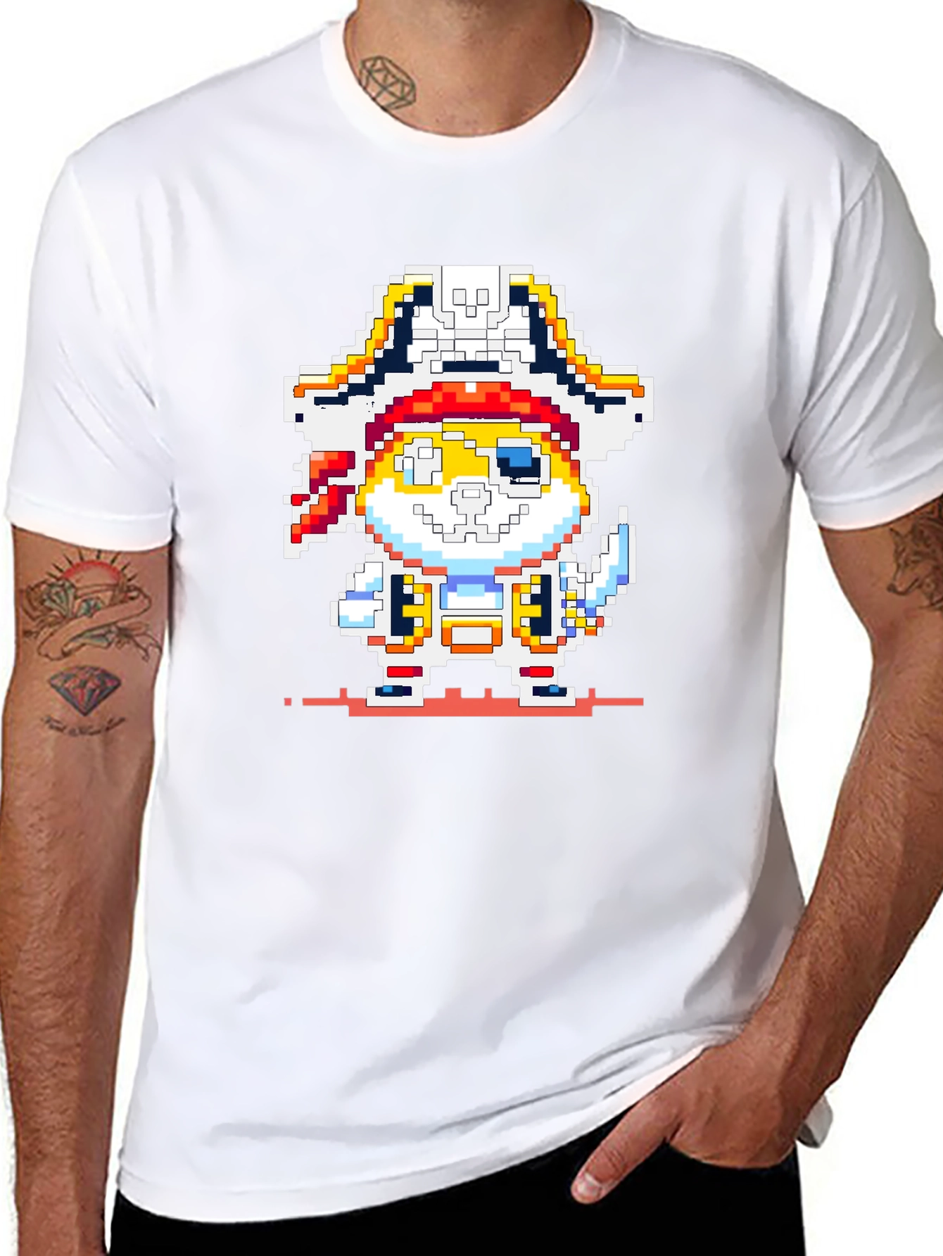 Pixel Pirate Hamster T-Shirt - Retro Gaming Style