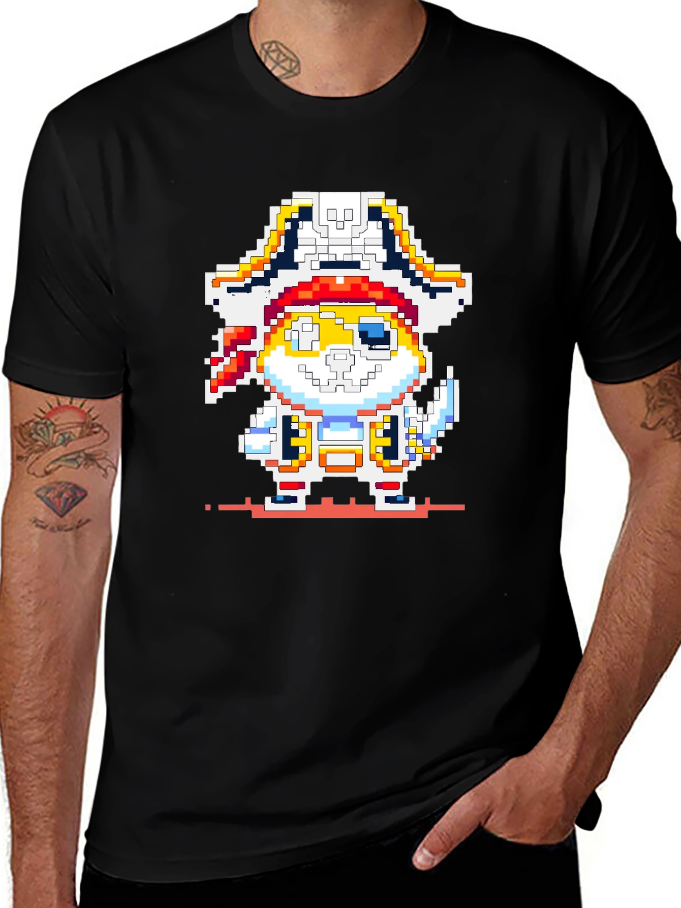 Pixel Pirate Hamster T-Shirt - Retro Gaming Style