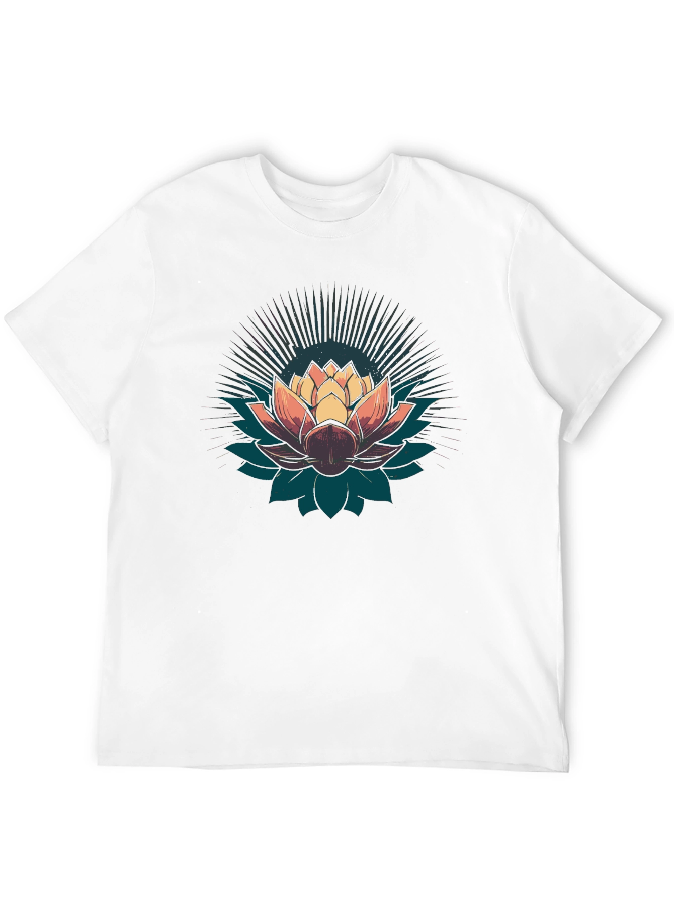 Lotus Flower Graphic T-Shirt - Black