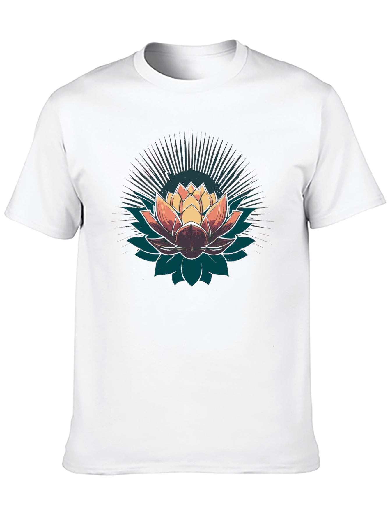 Lotus Flower Graphic T-Shirt - Black