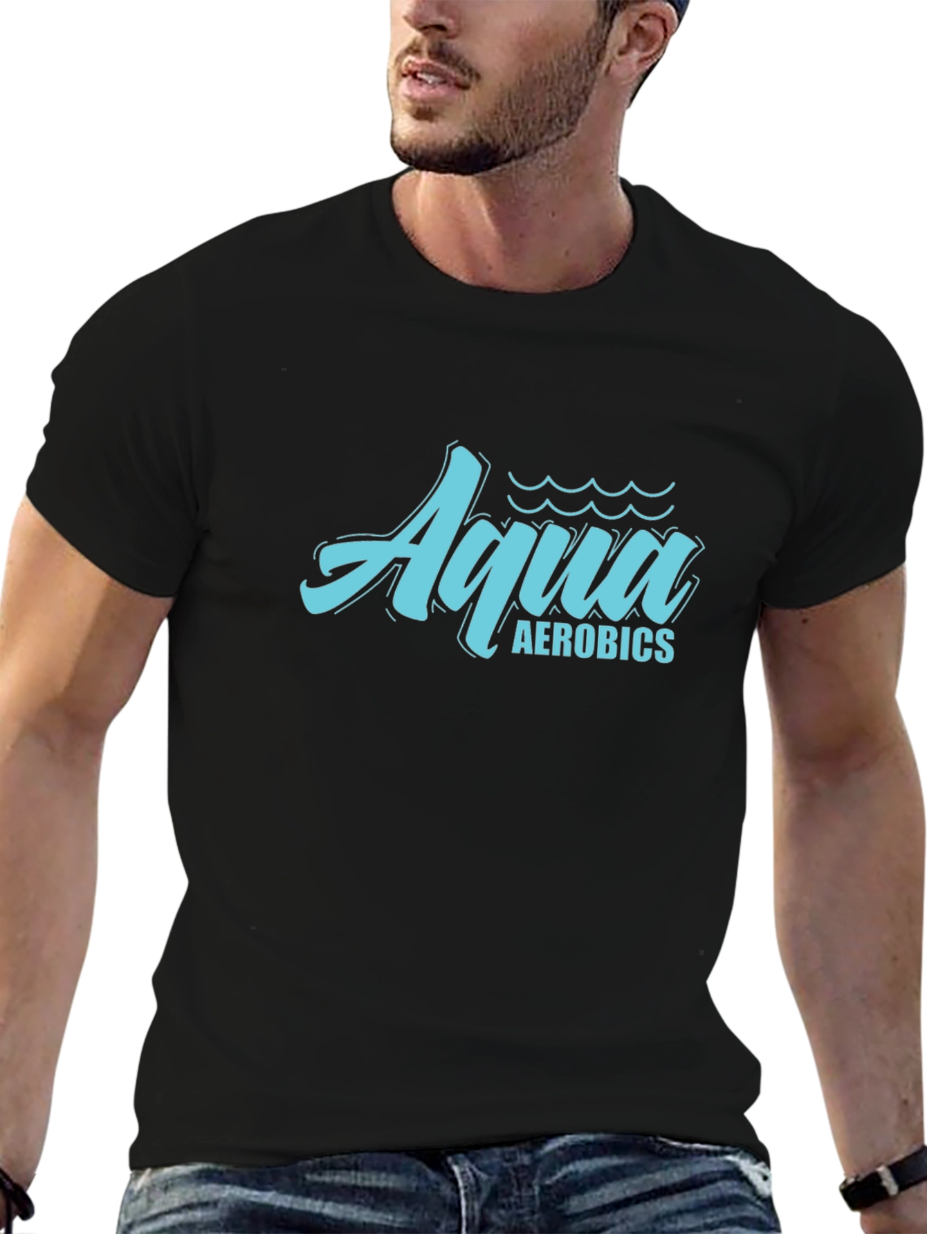 Aqua Aerobics Black T-Shirt