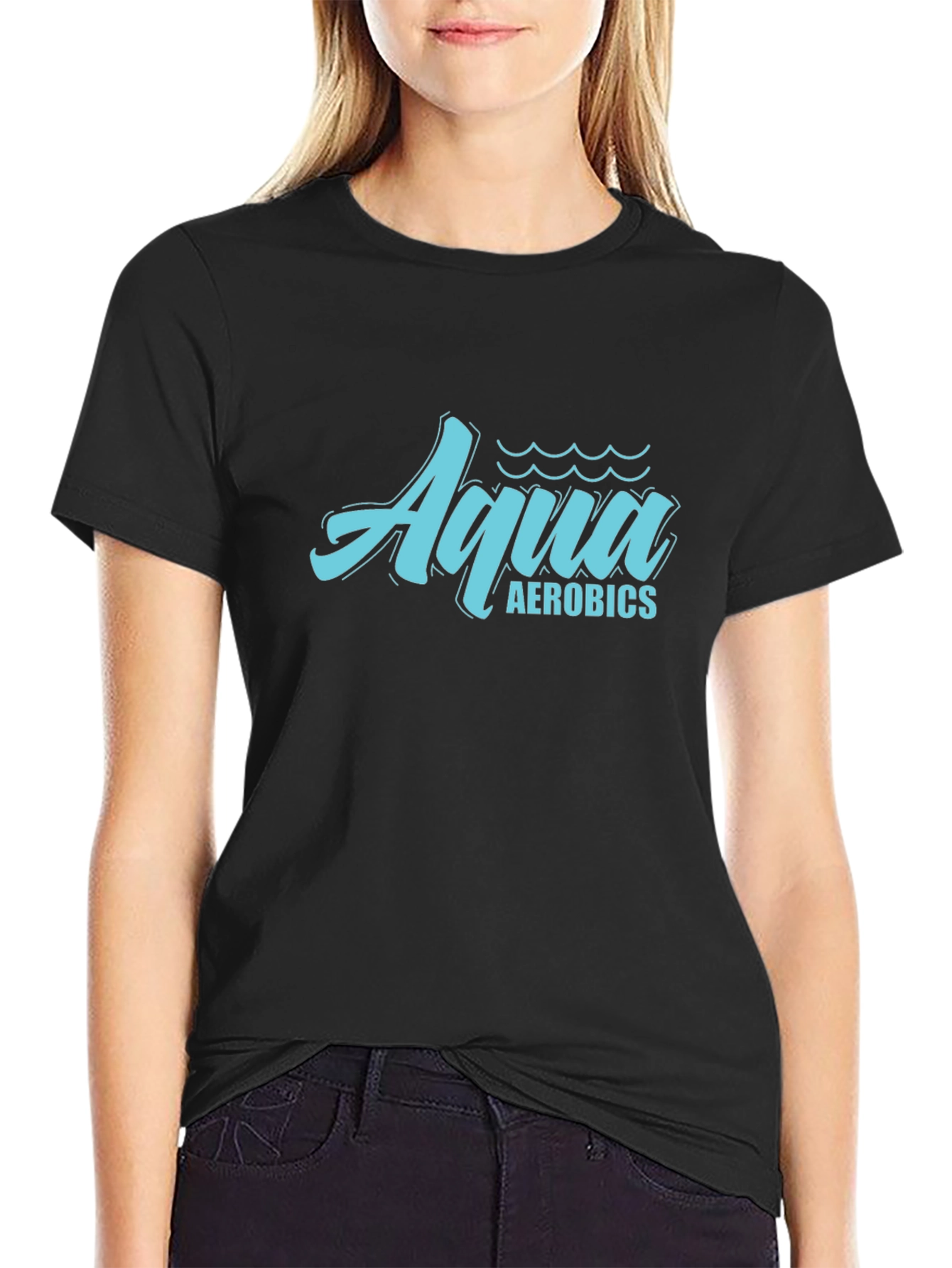 Aqua Aerobics Black T-Shirt