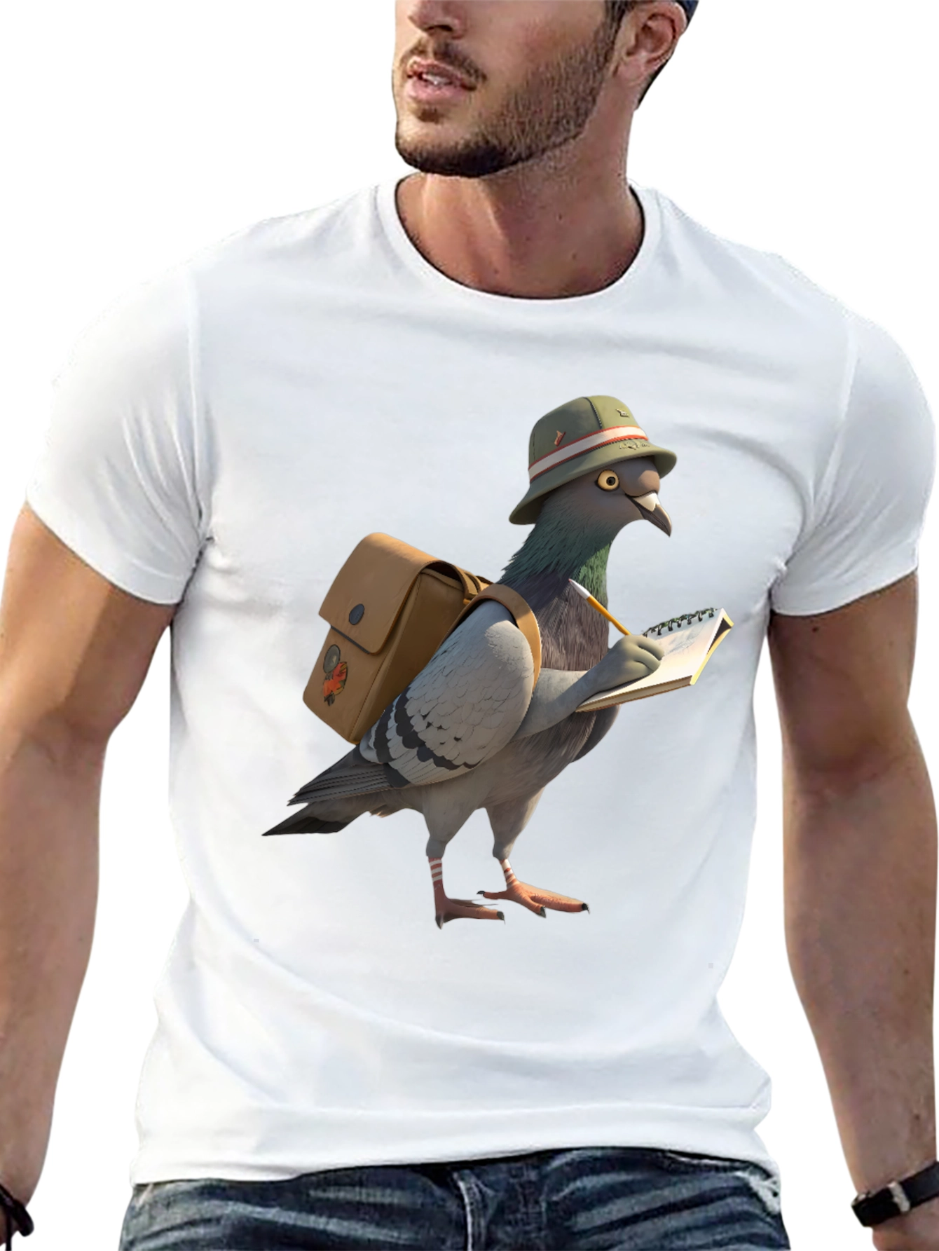 Pigeon Reporter Graphic T-Shirt - Black