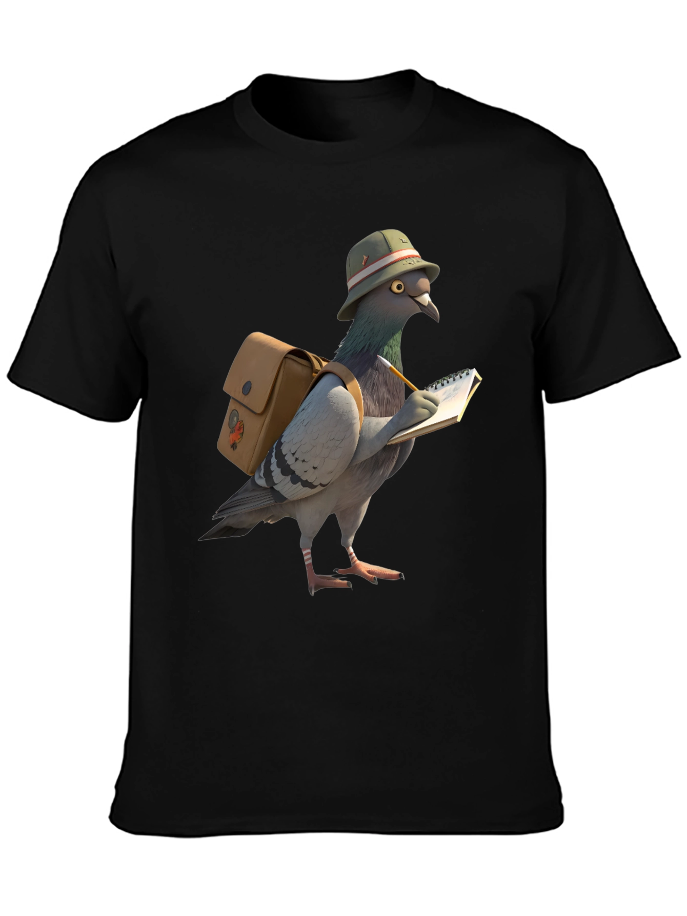 Pigeon Reporter Graphic T-Shirt - Black