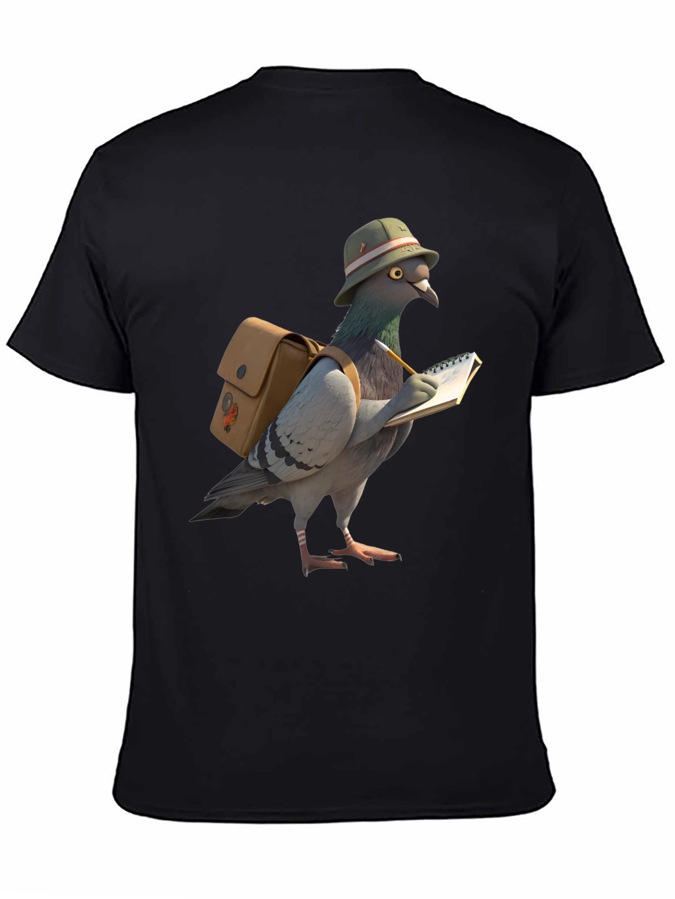 Pigeon Reporter Graphic T-Shirt - Black