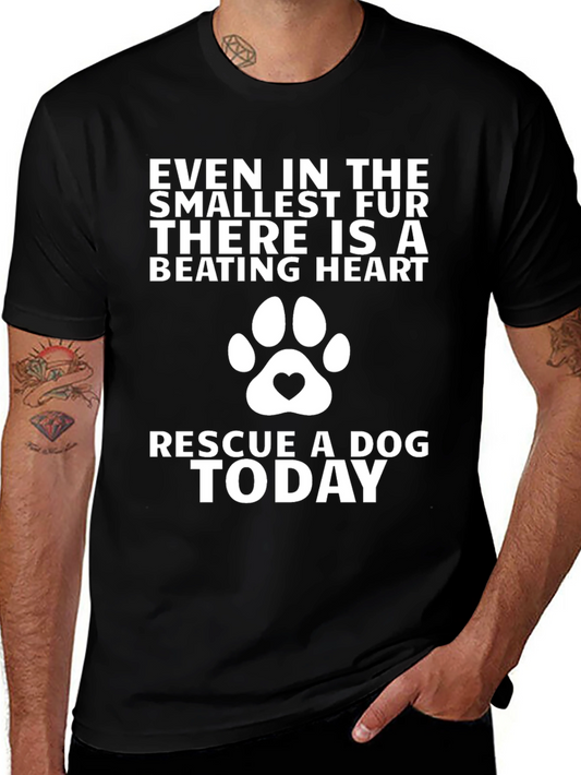 Rescue Dog T-Shirt - Beating Heart Design